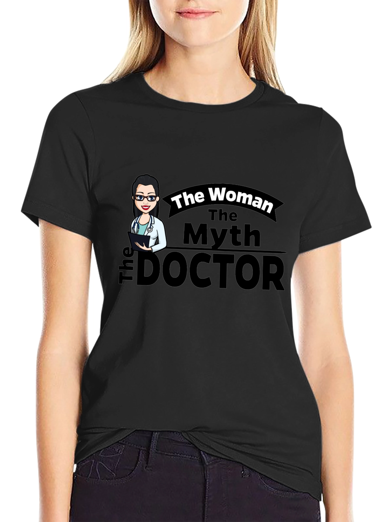 The Woman The Myth The Doctor Black T-Shirt