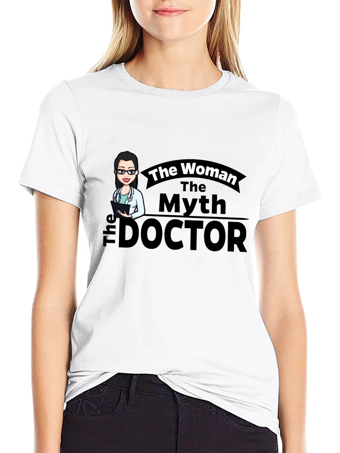 The Woman The Myth The Doctor Black T-Shirt