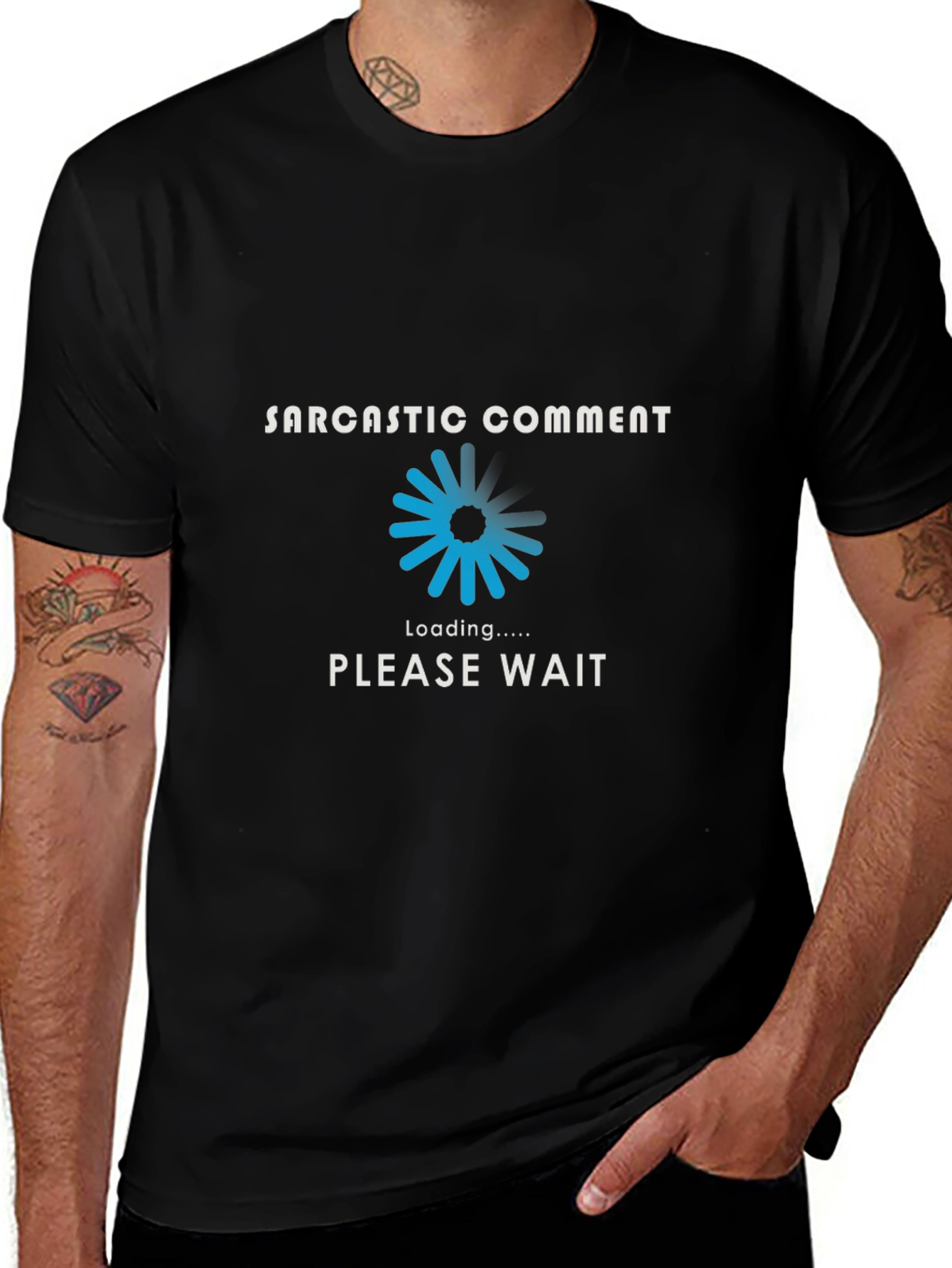 Sarcastic Comment Loading T-Shirt - Black