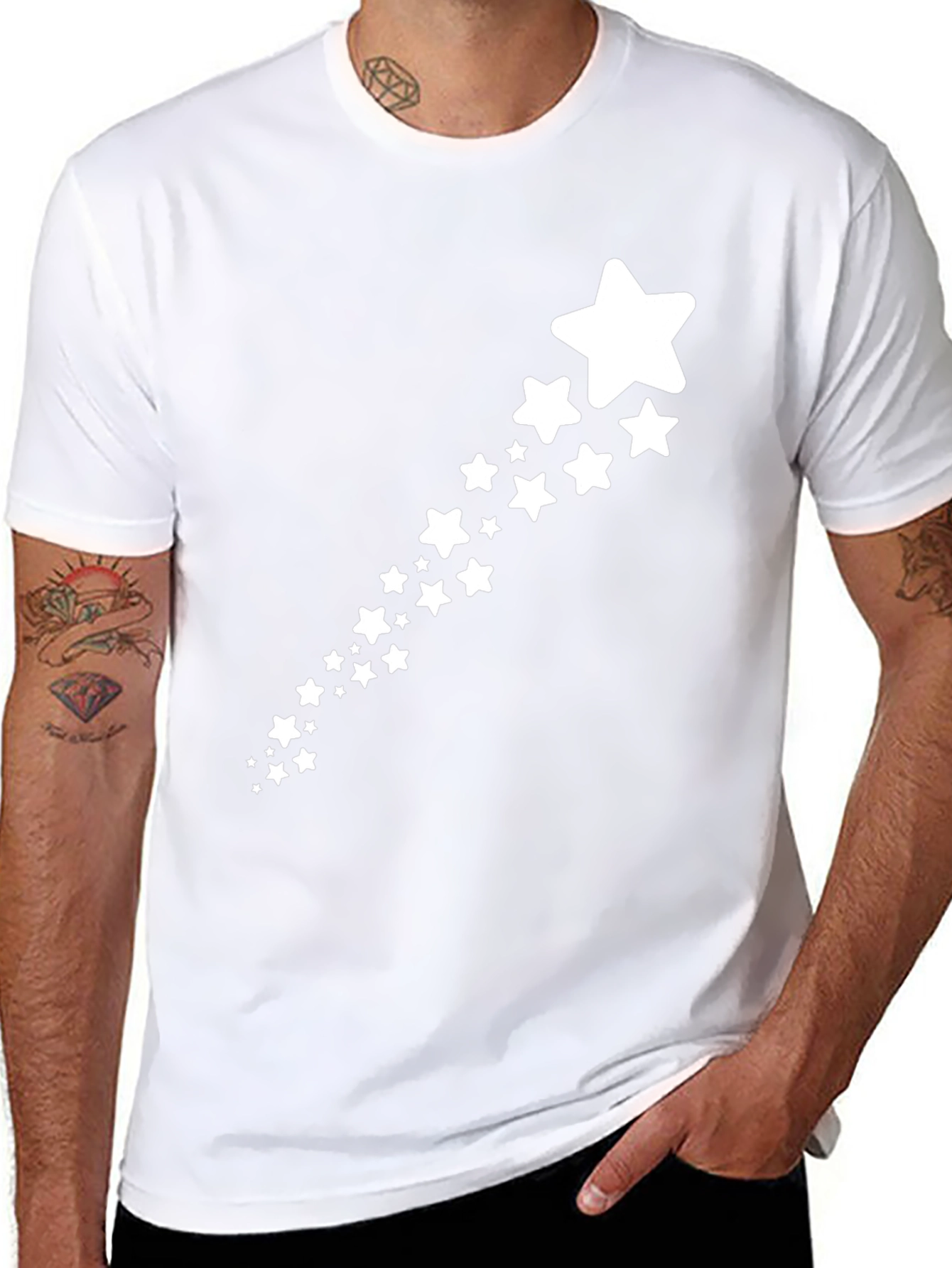 Star Trail Black T-Shirt - Stylish Casual Wear