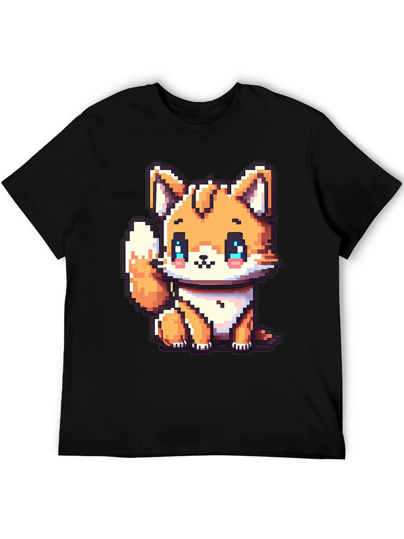 Pixel Fox Graphic Black T-Shirt
