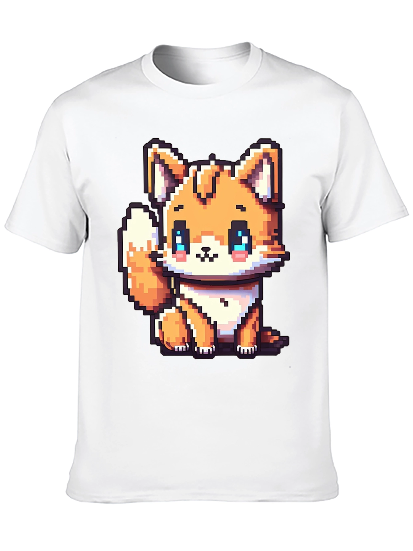 Pixel Fox Graphic Black T-Shirt