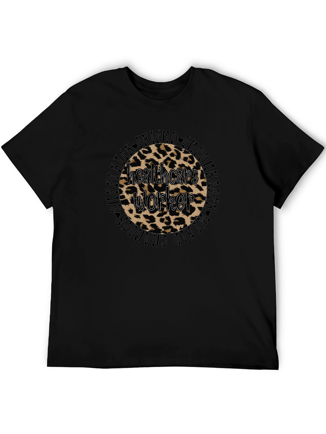 Healthcare Worker Leopard Print Graphic Tee
