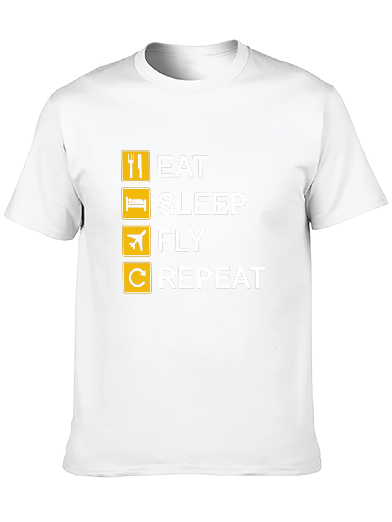 Eat Sleep Fly Repeat T-Shirt - Black