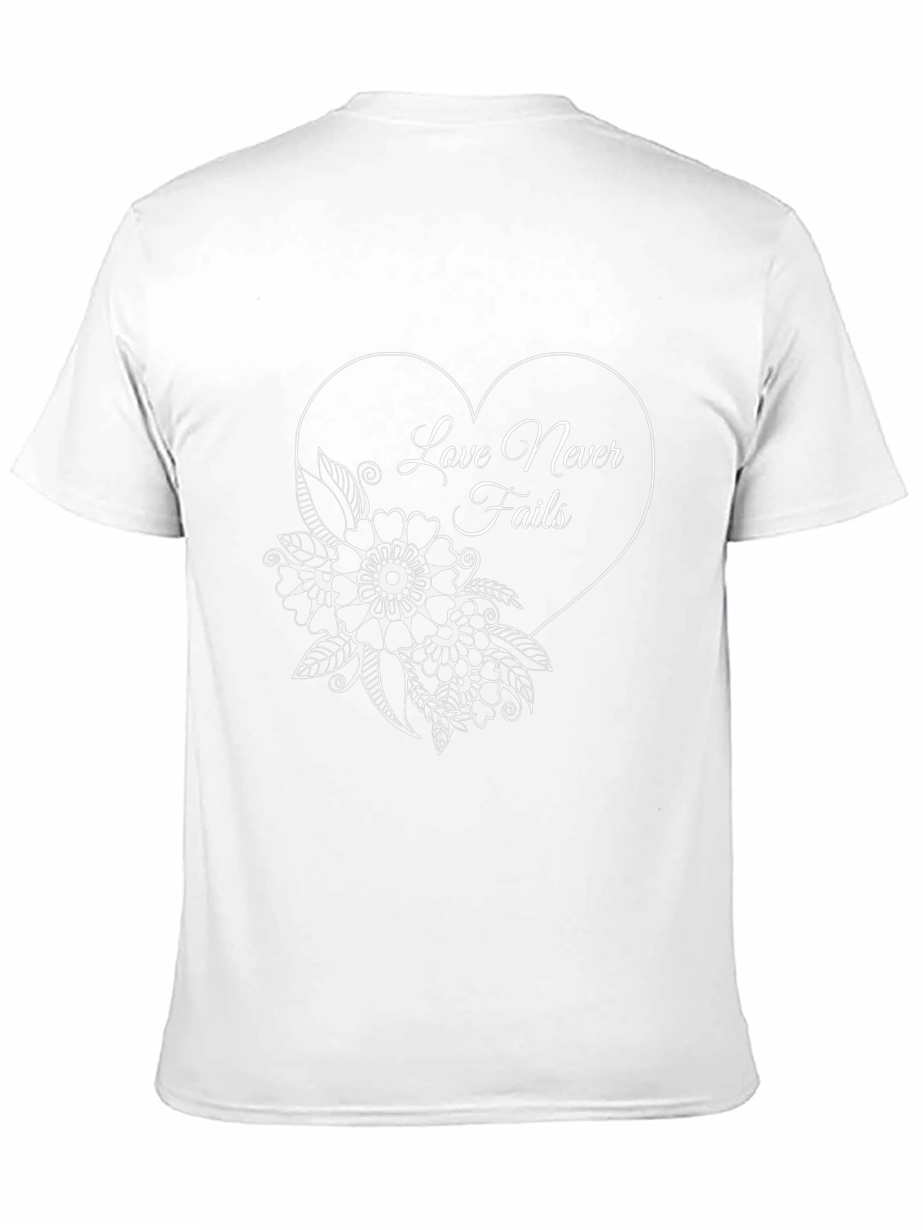 Love Never Fails Floral Heart T-Shirt