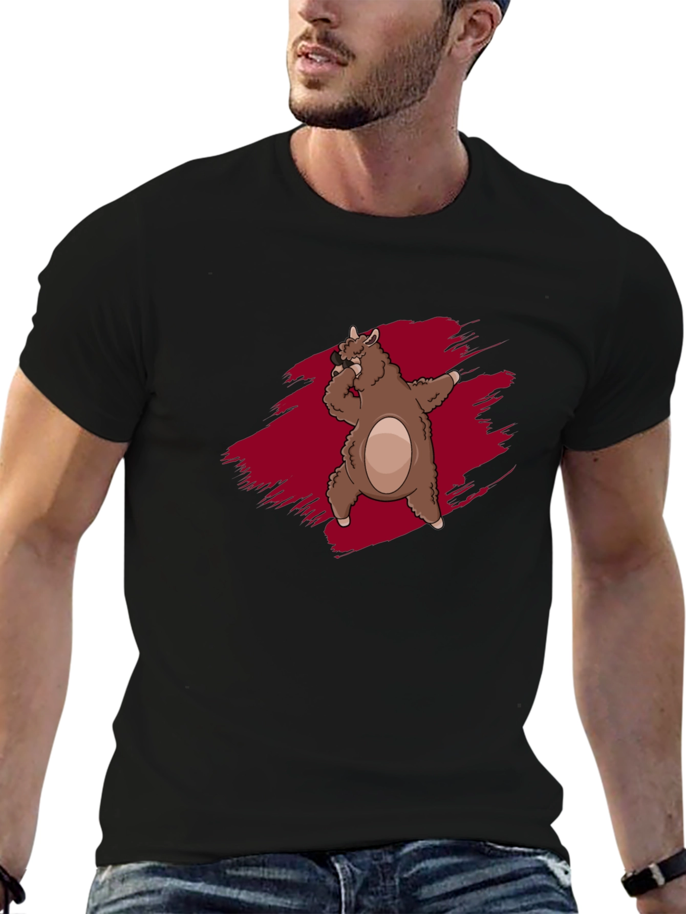 Funky Llama Dab Black T-Shirt