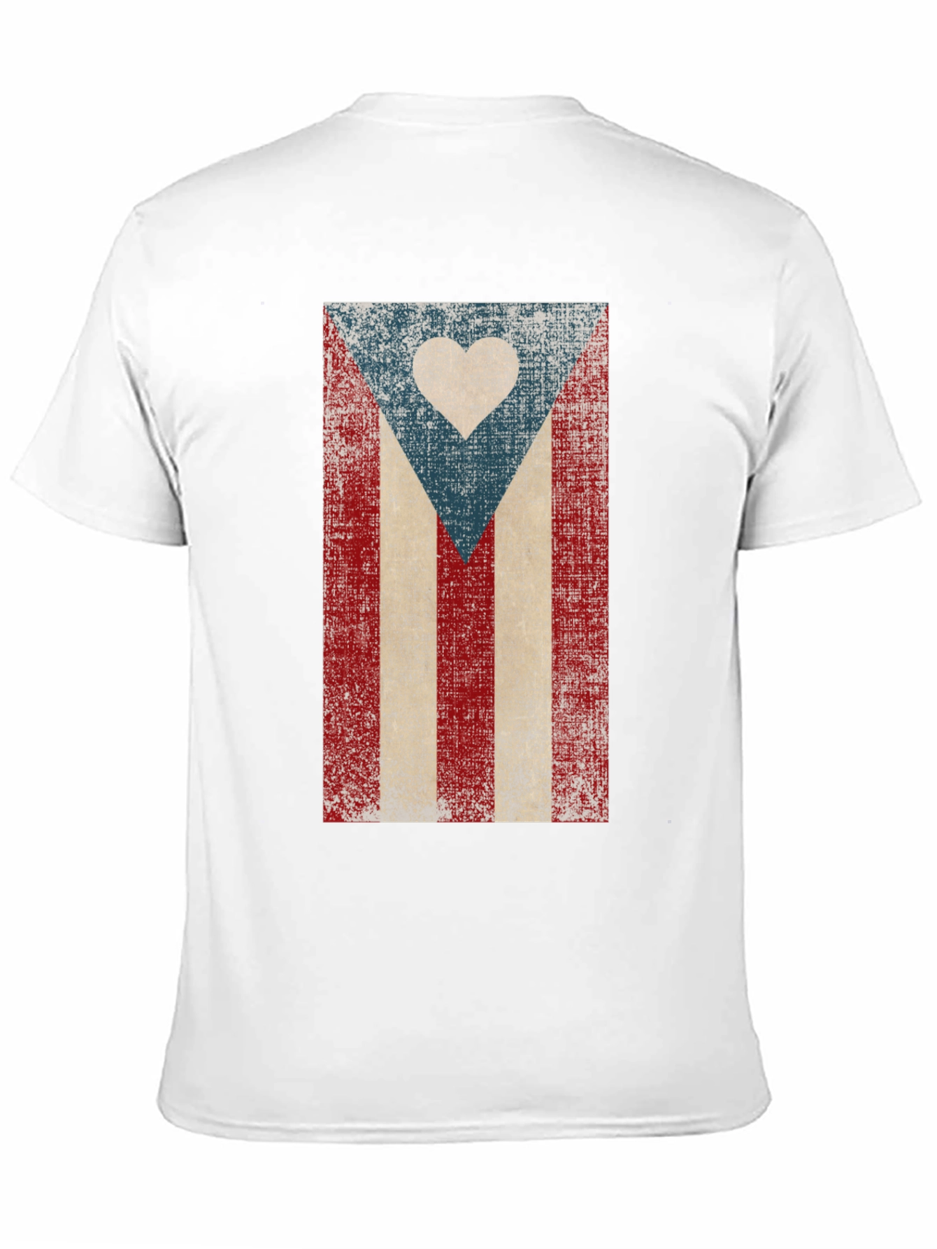 Puerto Rico Flag Heart T-Shirt - Distressed Design