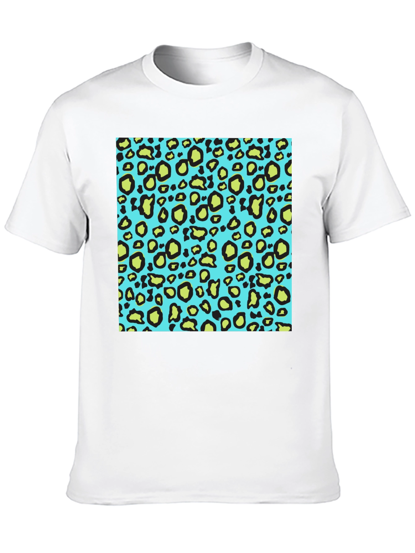 Leopard Print Crew Neck T-Shirt - Black