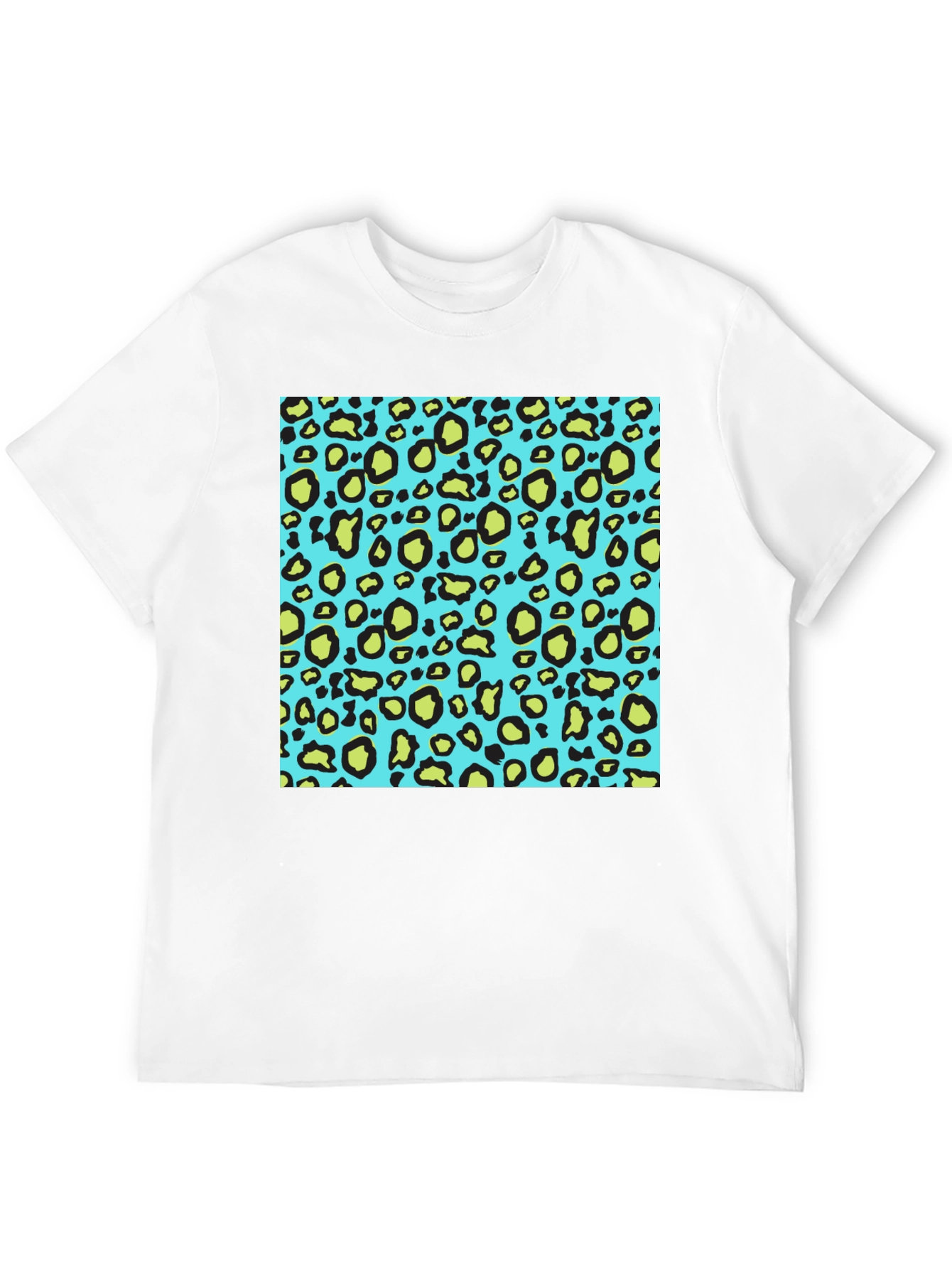 Leopard Print Crew Neck T-Shirt - Black
