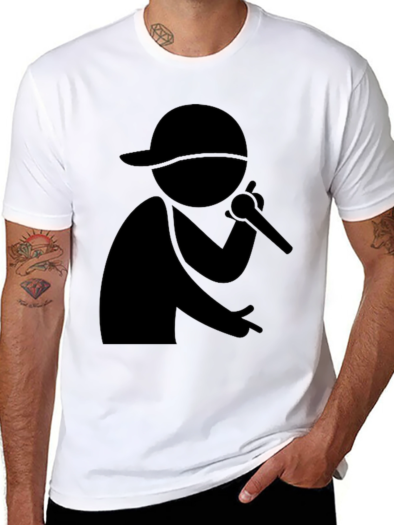 Rapper Silhouette Black T-Shirt