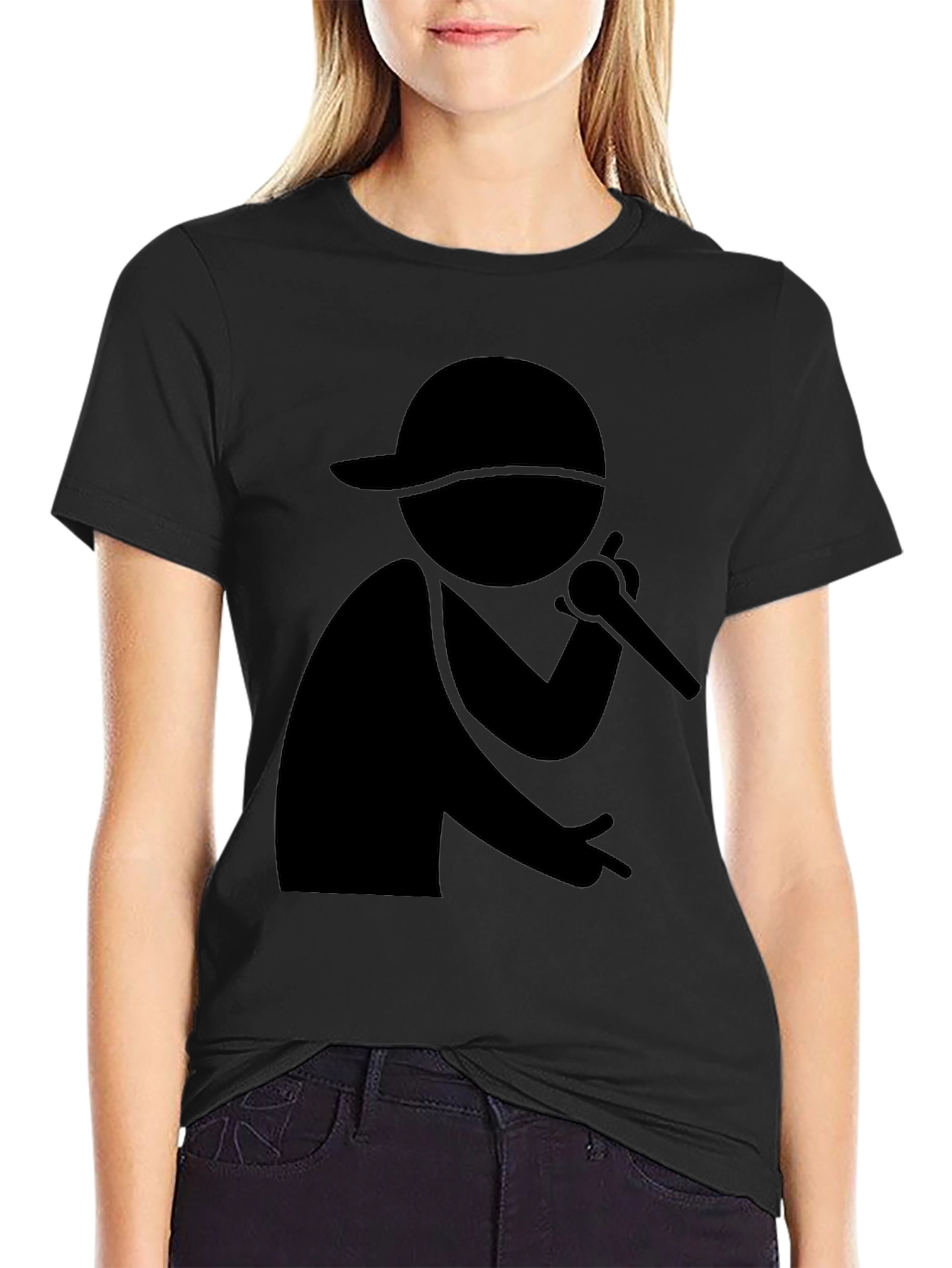 Rapper Silhouette Black T-Shirt