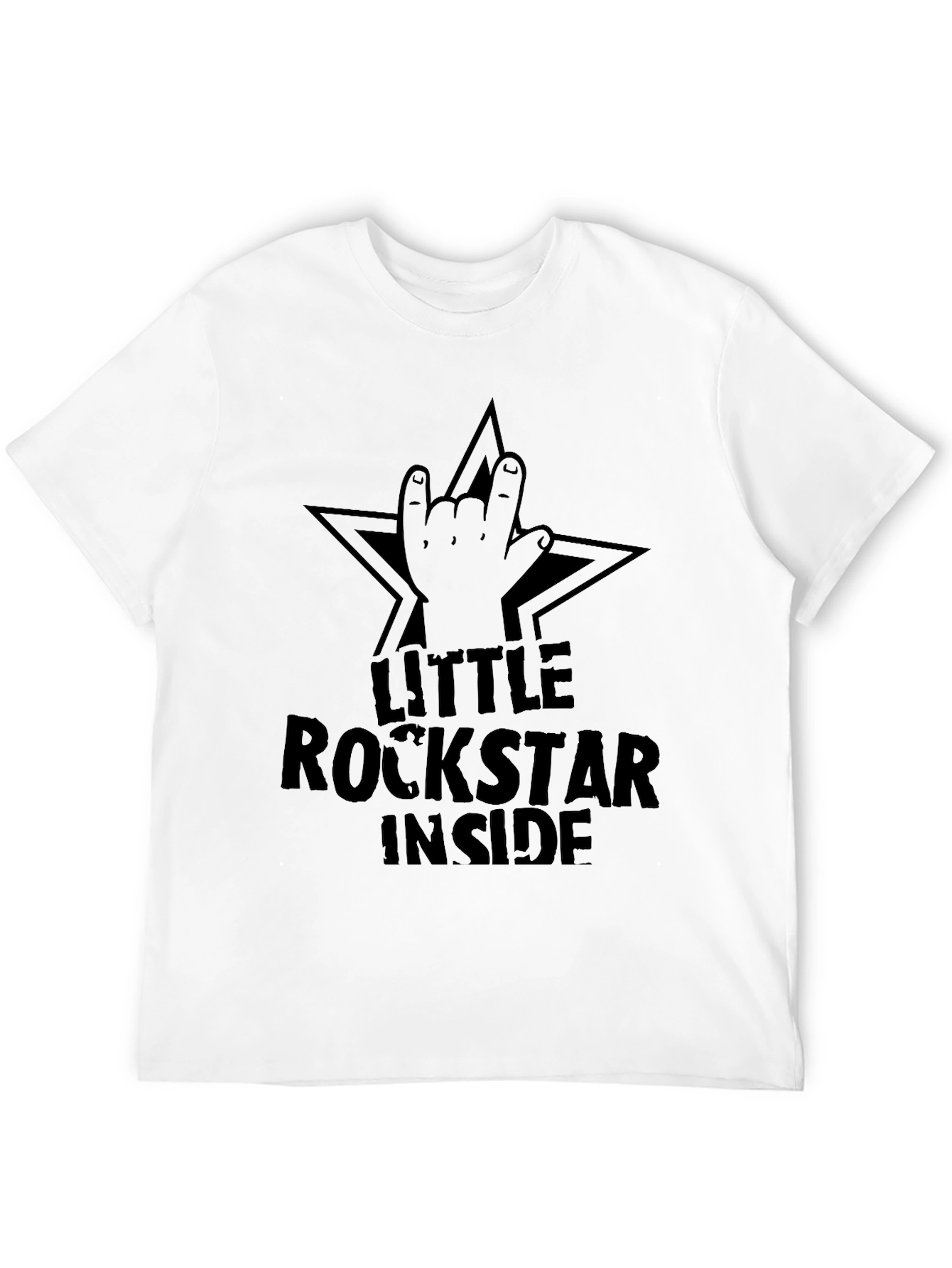Little Rockstar Inside Black Graphic T-Shirt