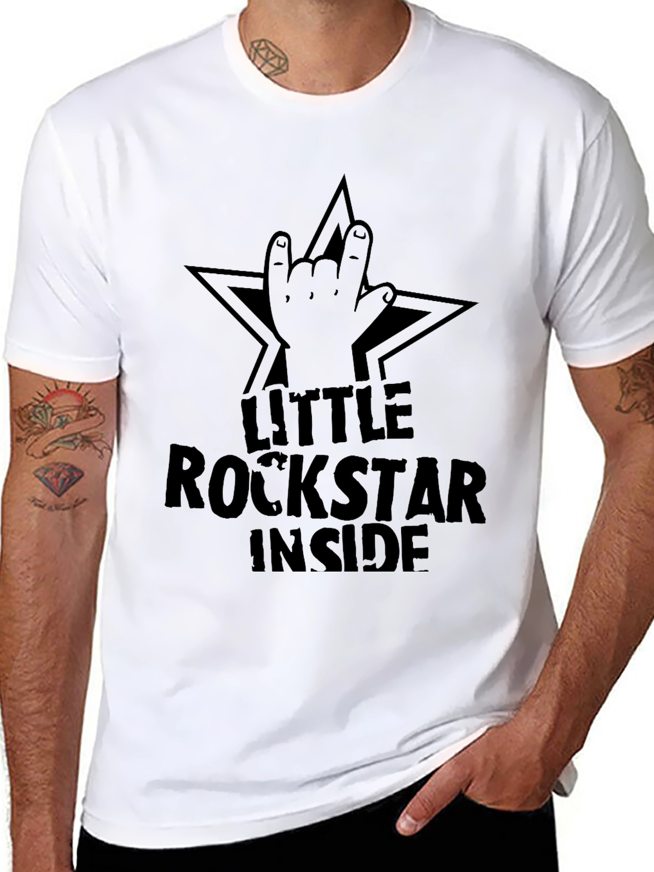Little Rockstar Inside Black Graphic T-Shirt