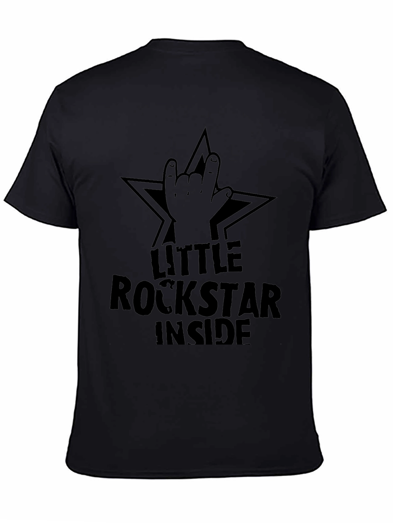 Little Rockstar Inside Black Graphic T-Shirt