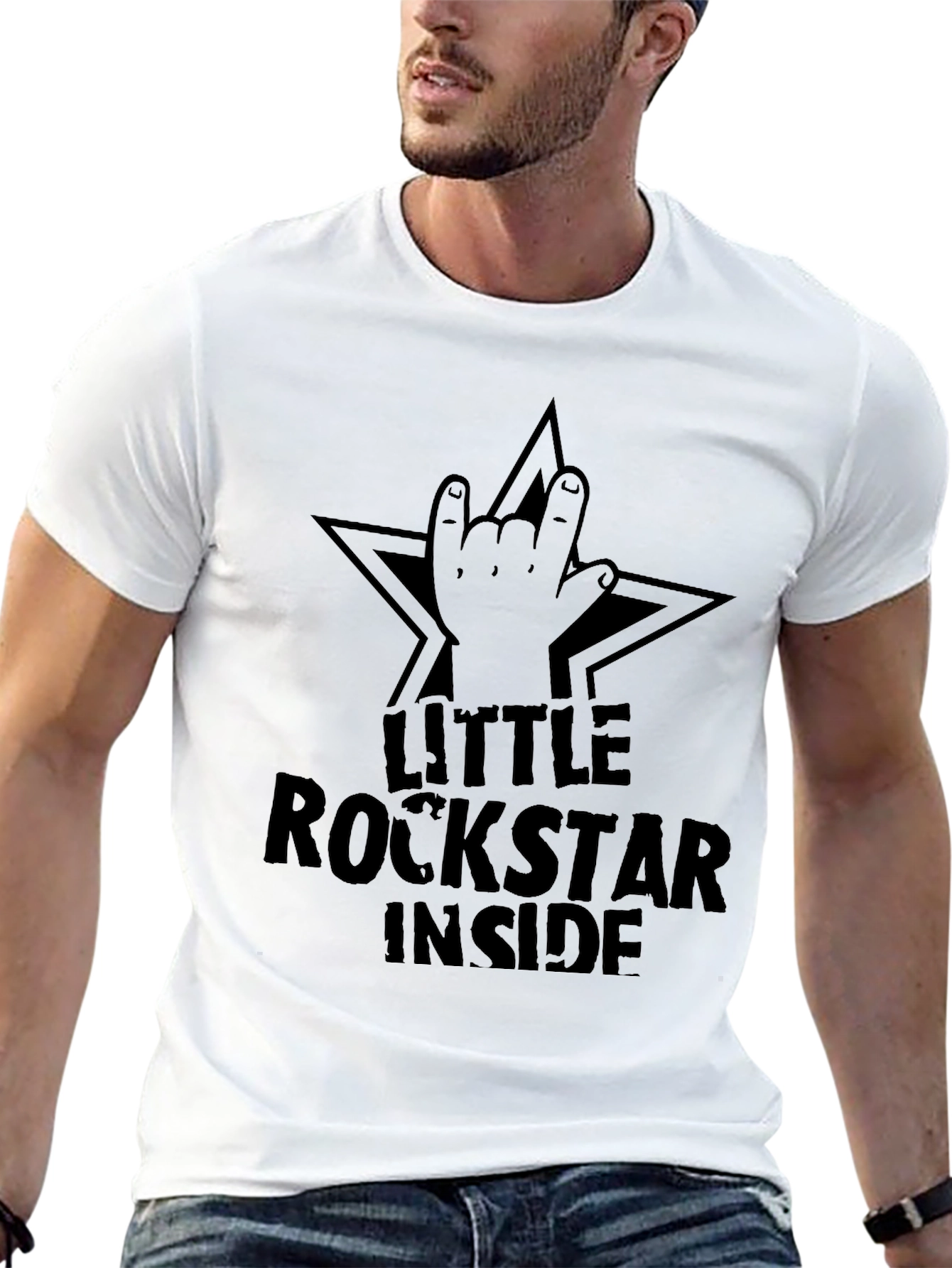 Little Rockstar Inside Black Graphic T-Shirt