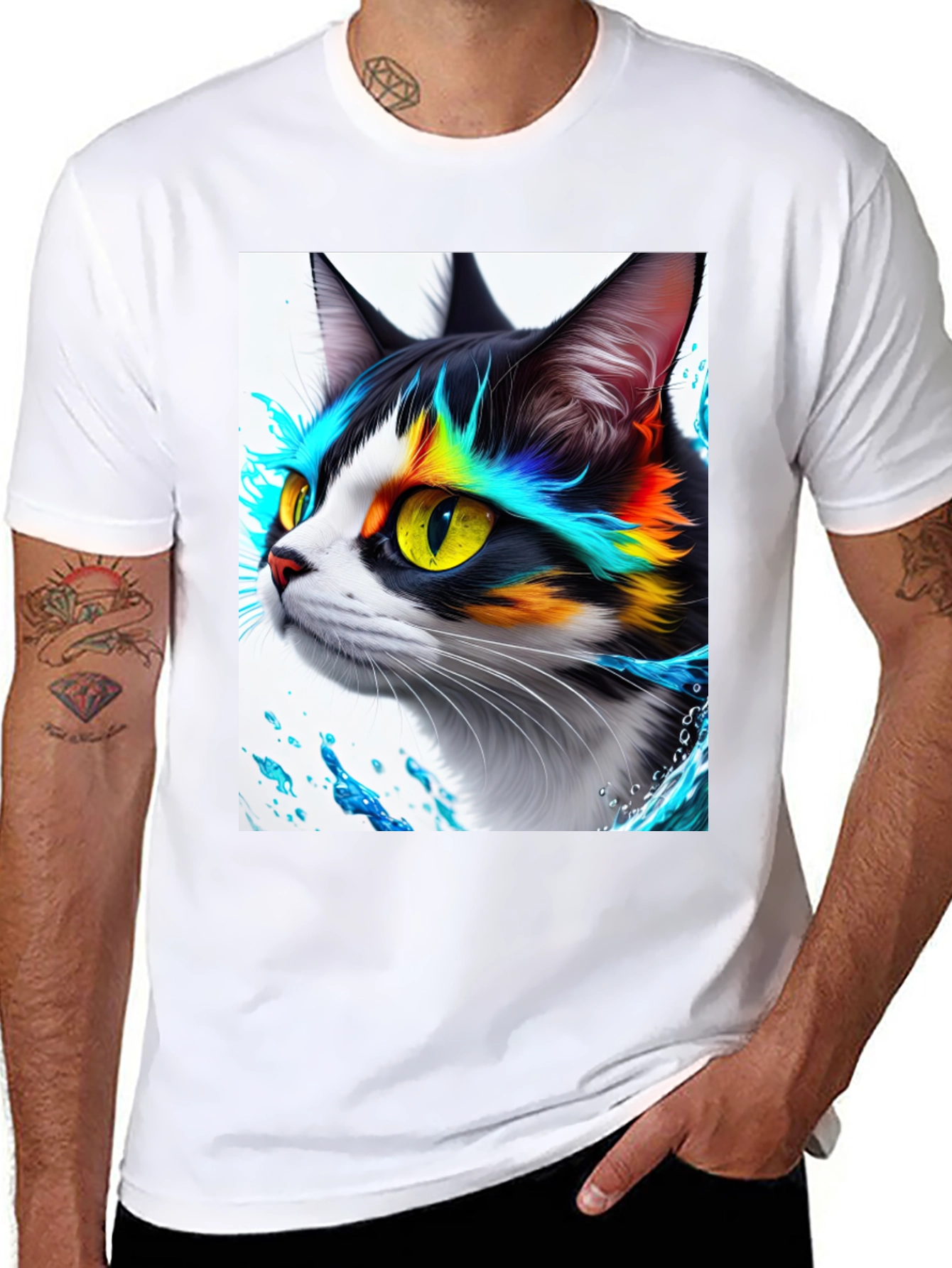 Rainbow Cat T-Shirt - Unique Graphic Tee