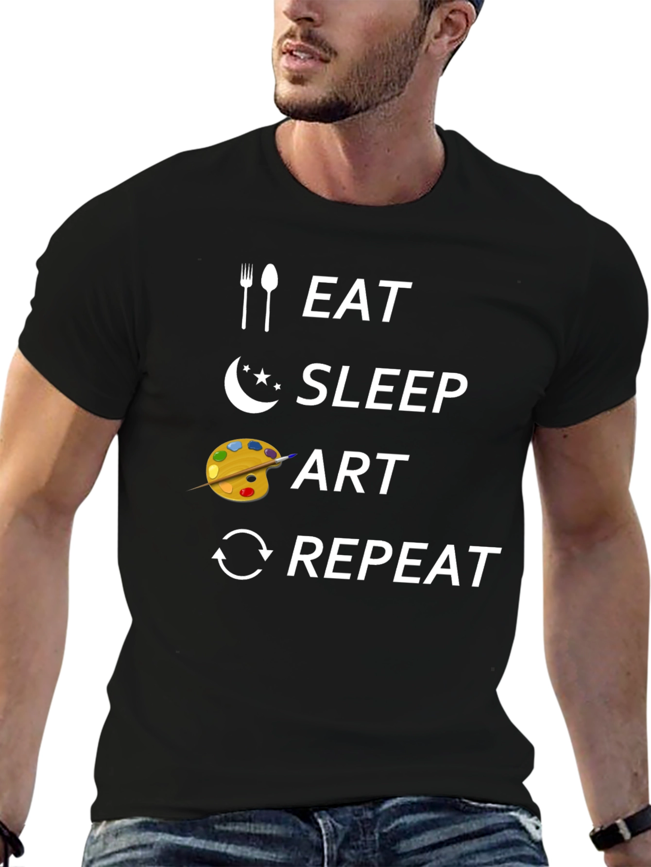 Eat Sleep Art Repeat Graphic T-Shirt