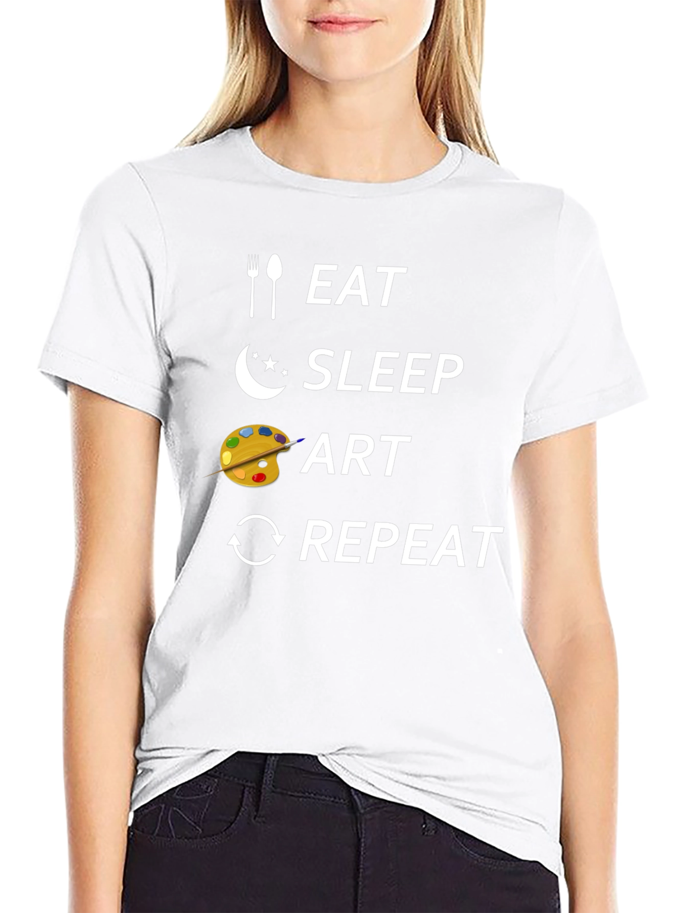 Eat Sleep Art Repeat Graphic T-Shirt