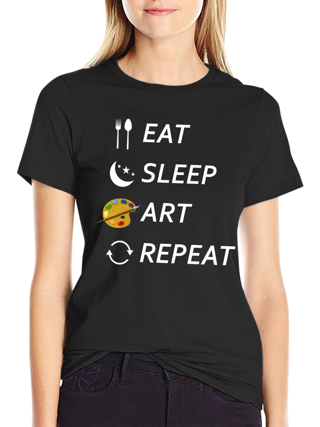 Eat Sleep Art Repeat Graphic T-Shirt