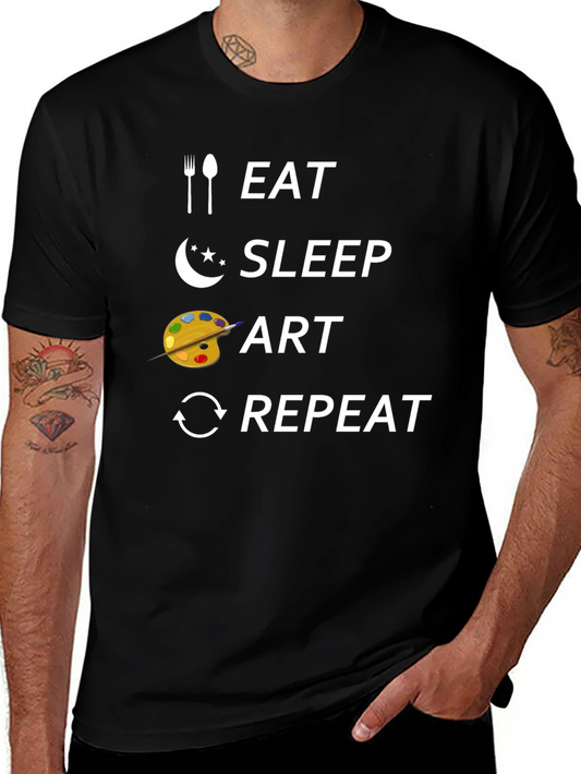 Eat Sleep Art Repeat Graphic T-Shirt