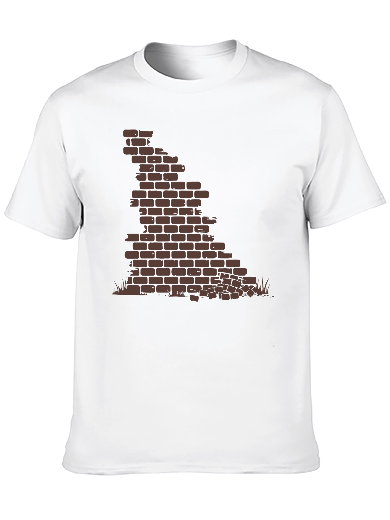 Brick Wall Graphic Tee - Black Casual T-Shirt