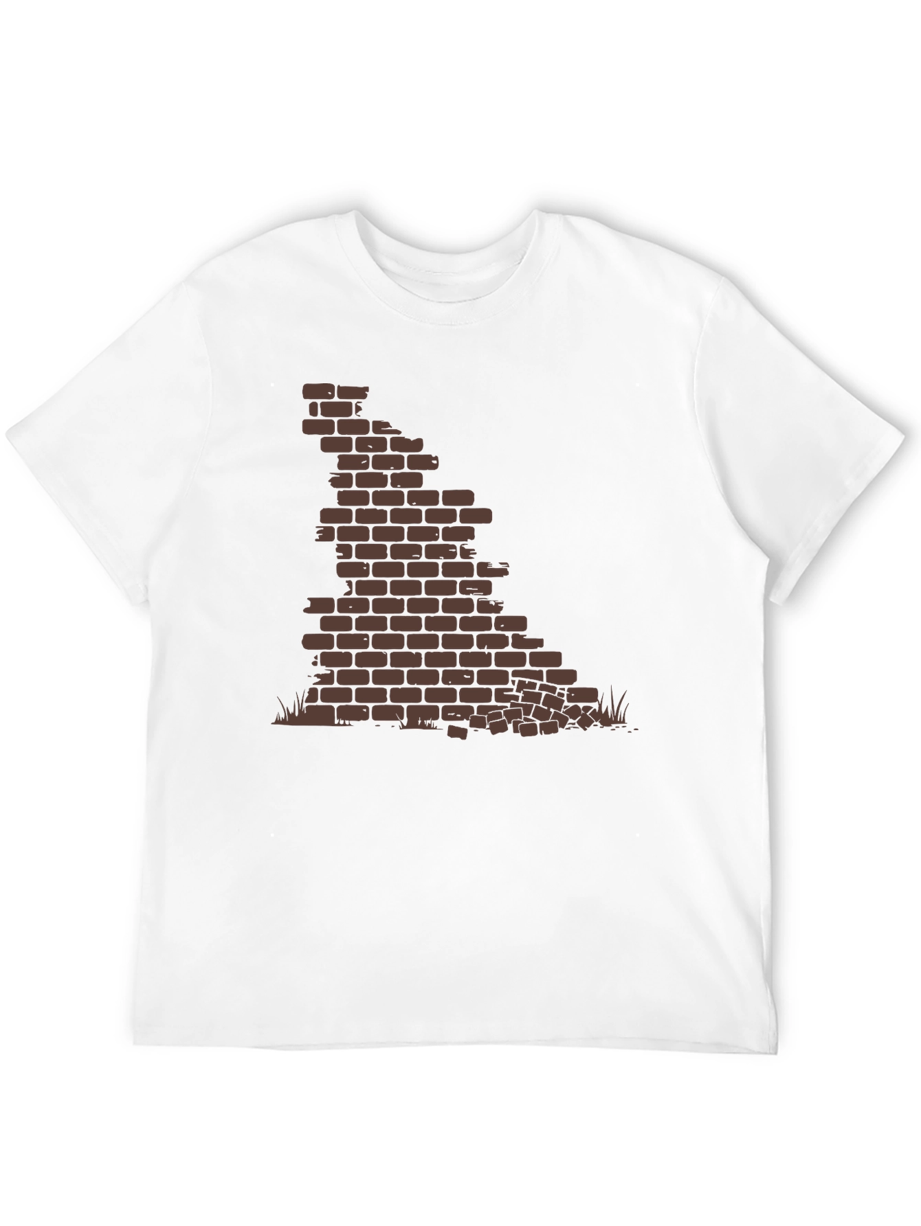 Brick Wall Graphic Tee - Black Casual T-Shirt