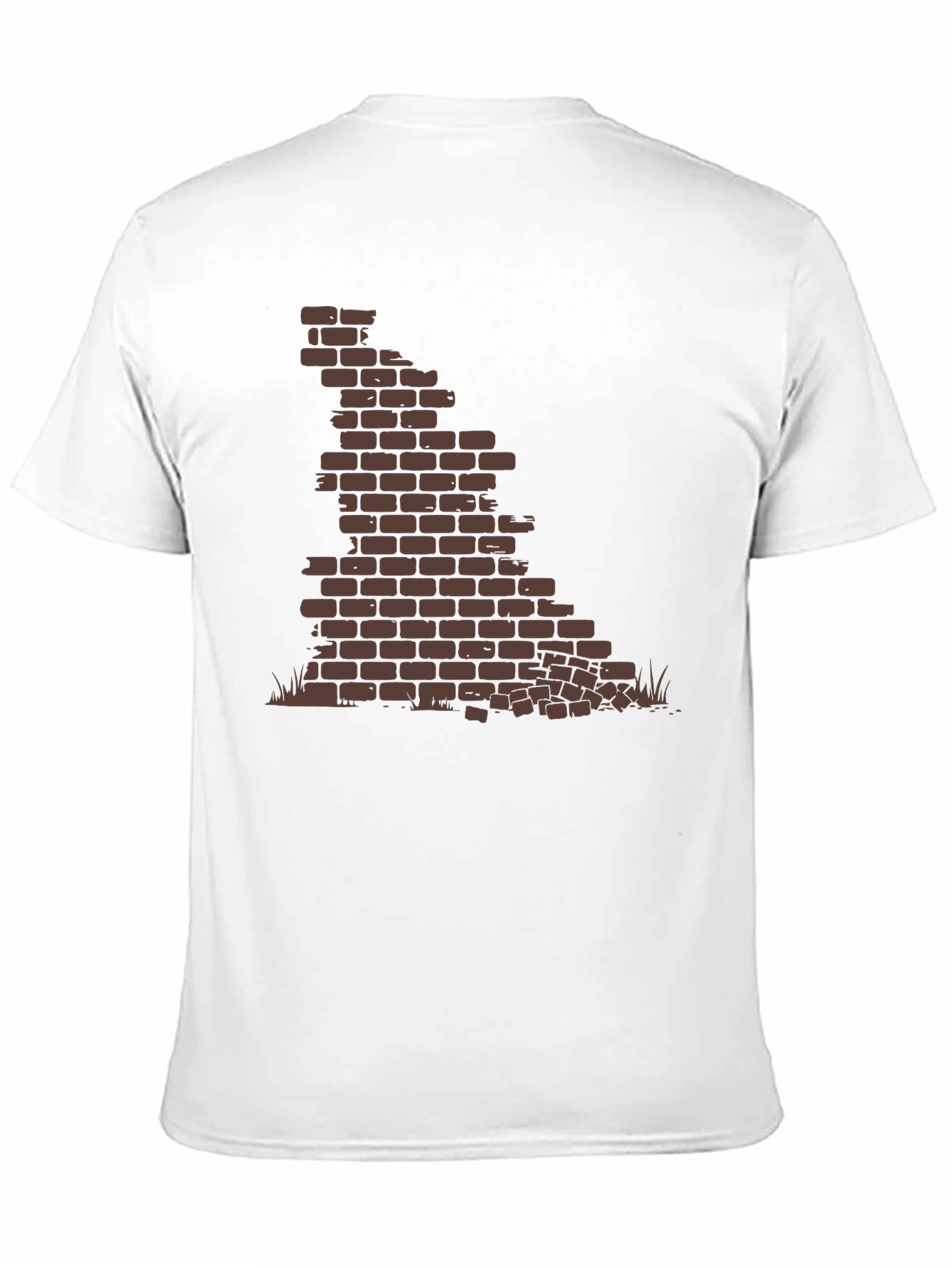 Brick Wall Graphic Tee - Black Casual T-Shirt