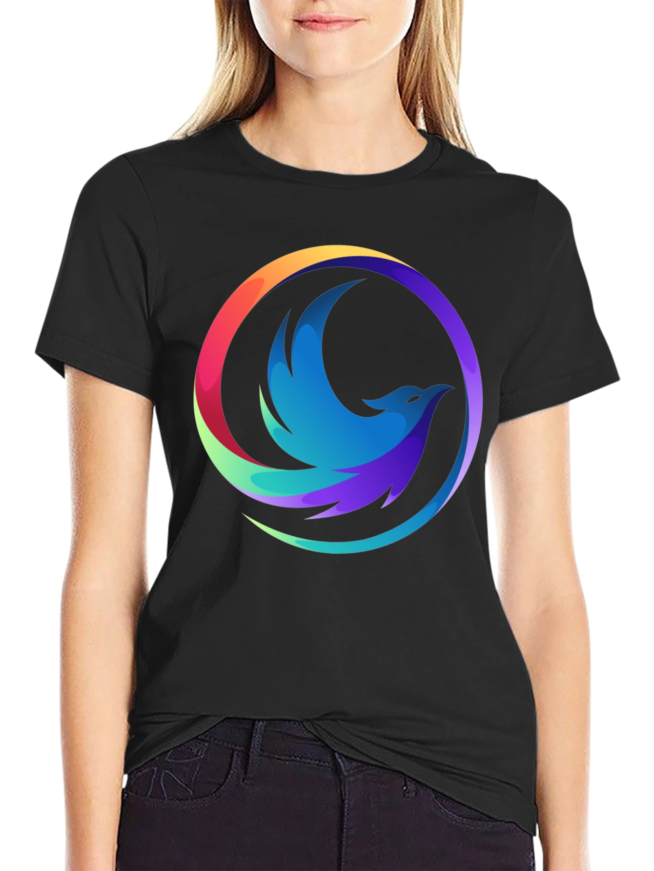 Phoenix Graphic Black T-Shirt - Cool Design