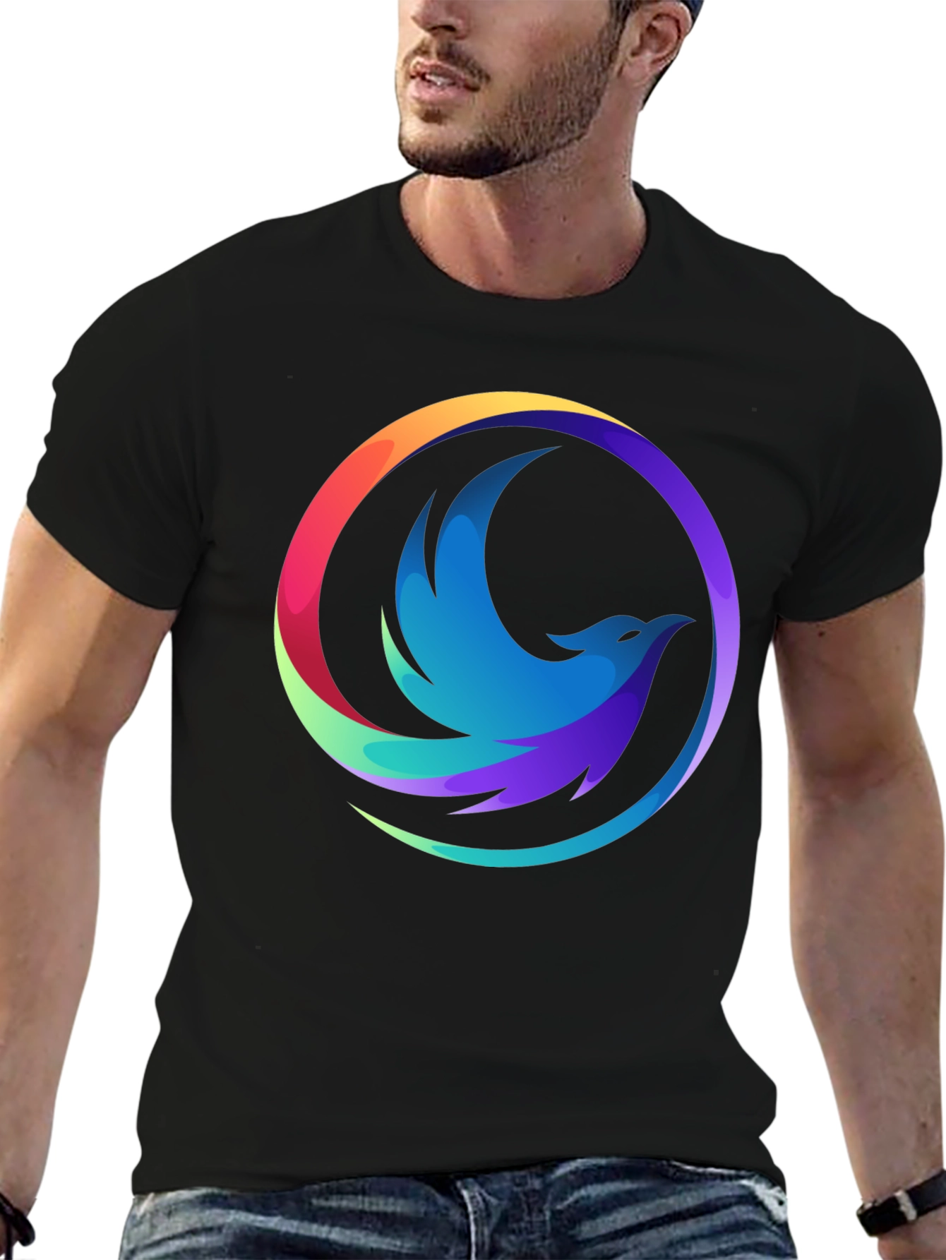 Phoenix Graphic Black T-Shirt - Cool Design