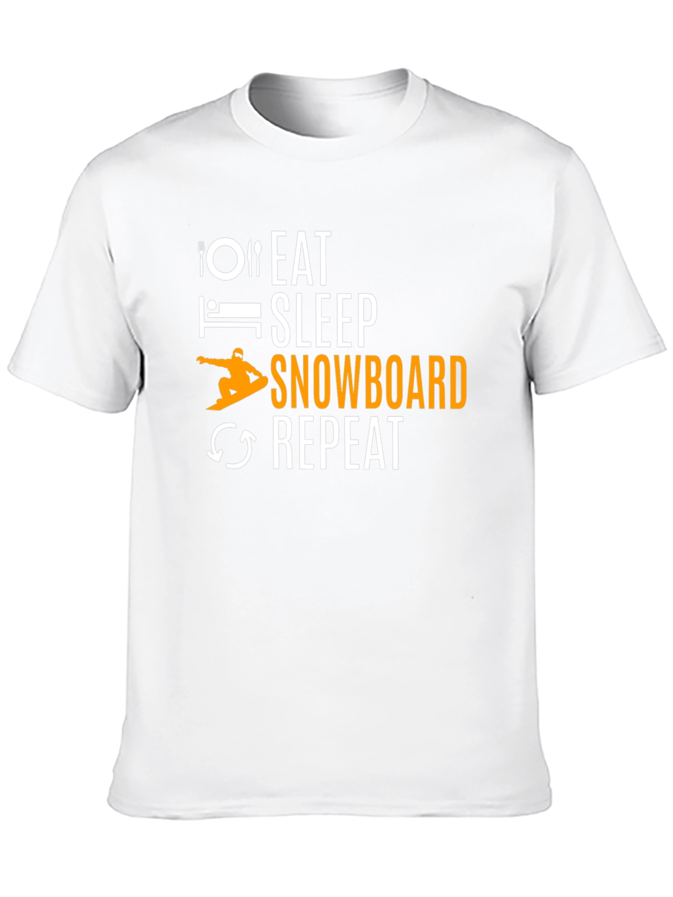 Eat Sleep Snowboard Repeat Graphic Tee - Black