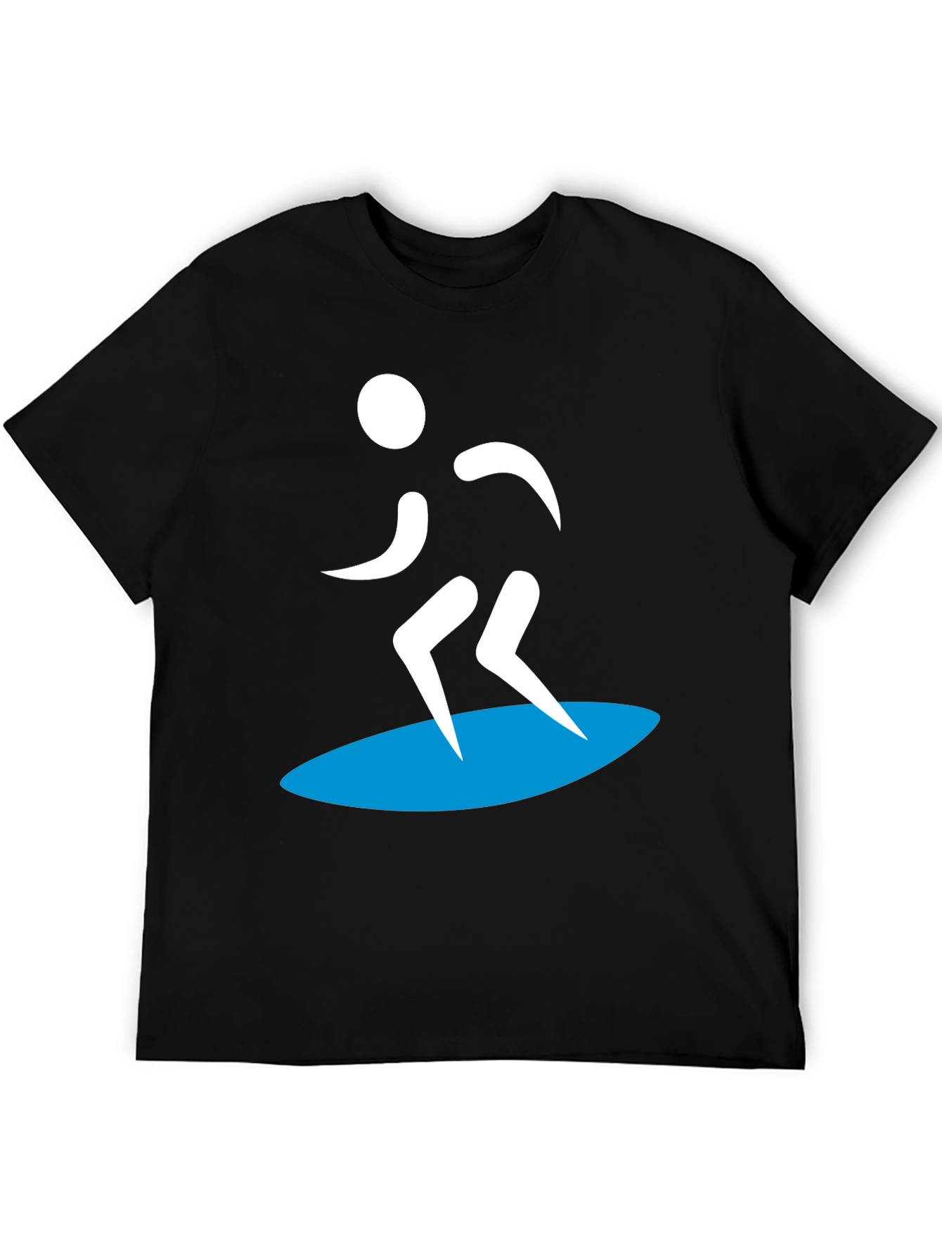 Surfer Silhouette Graphic Tee - Black