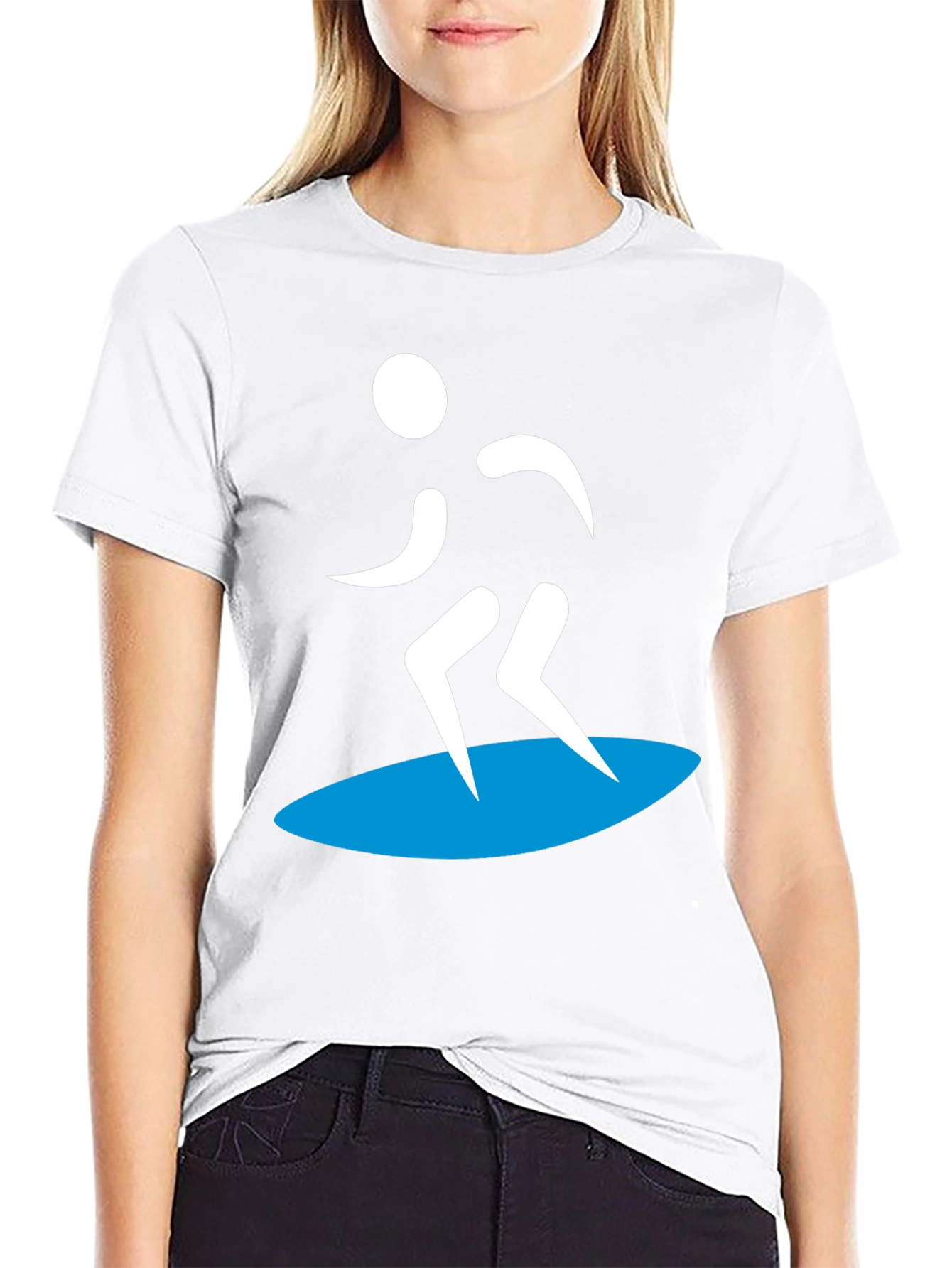 Surfer Silhouette Graphic Tee - Black