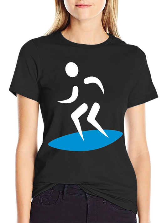 Surfer Silhouette Graphic Tee - Black