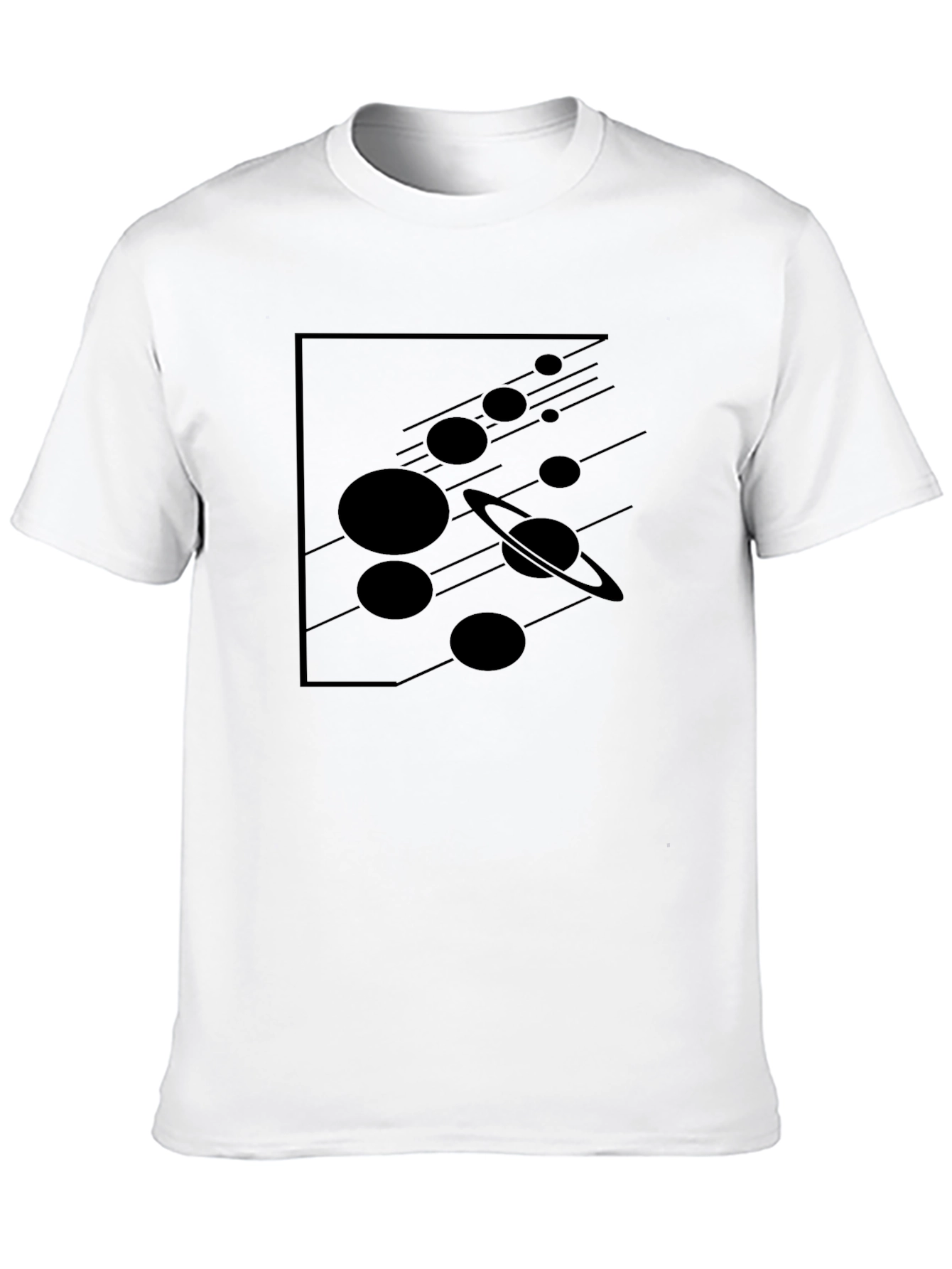 Cosmic Planets Graphic T-Shirt - Black