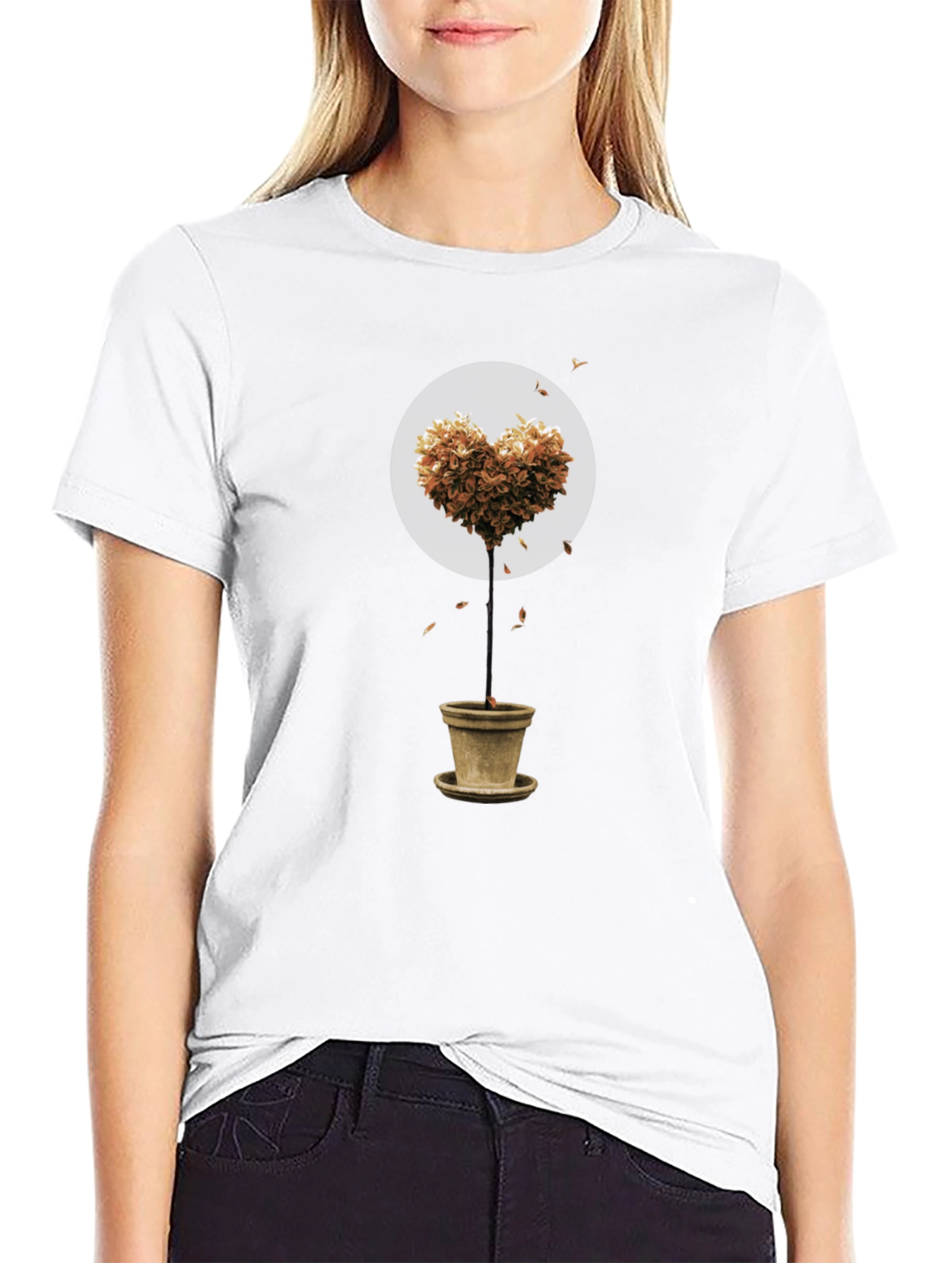 Heart Tree Graphic Tee - Trendy Stylish Top