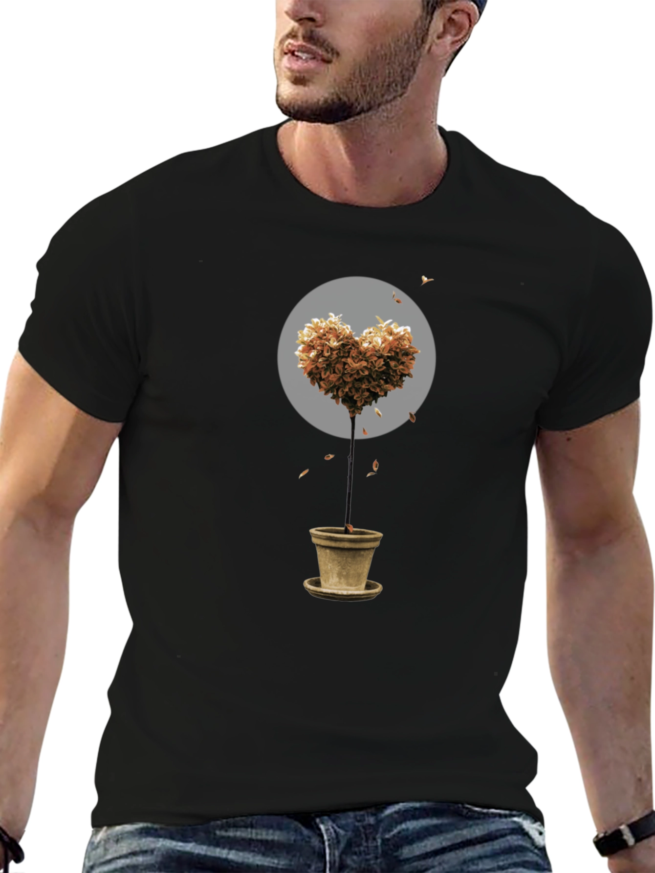Heart Tree Graphic Tee - Trendy Stylish Top
