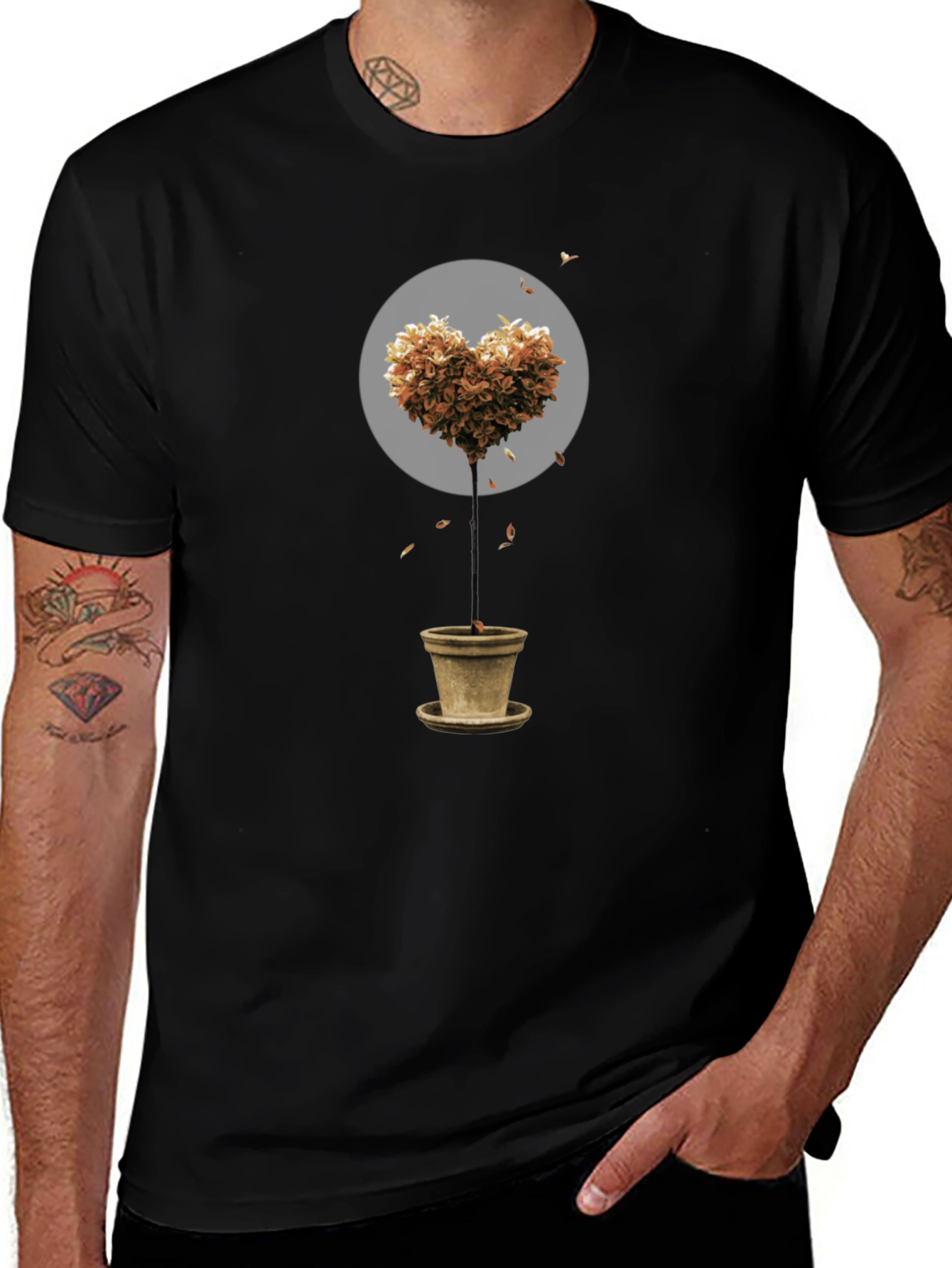 Heart Tree Graphic Tee - Trendy Stylish Top