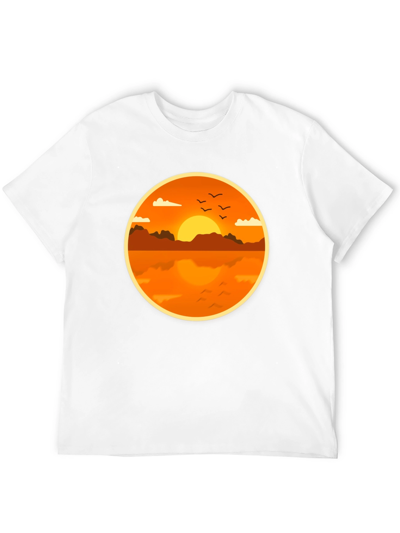 Sunset Lake Graphic Tee - Black Cotton Comfort