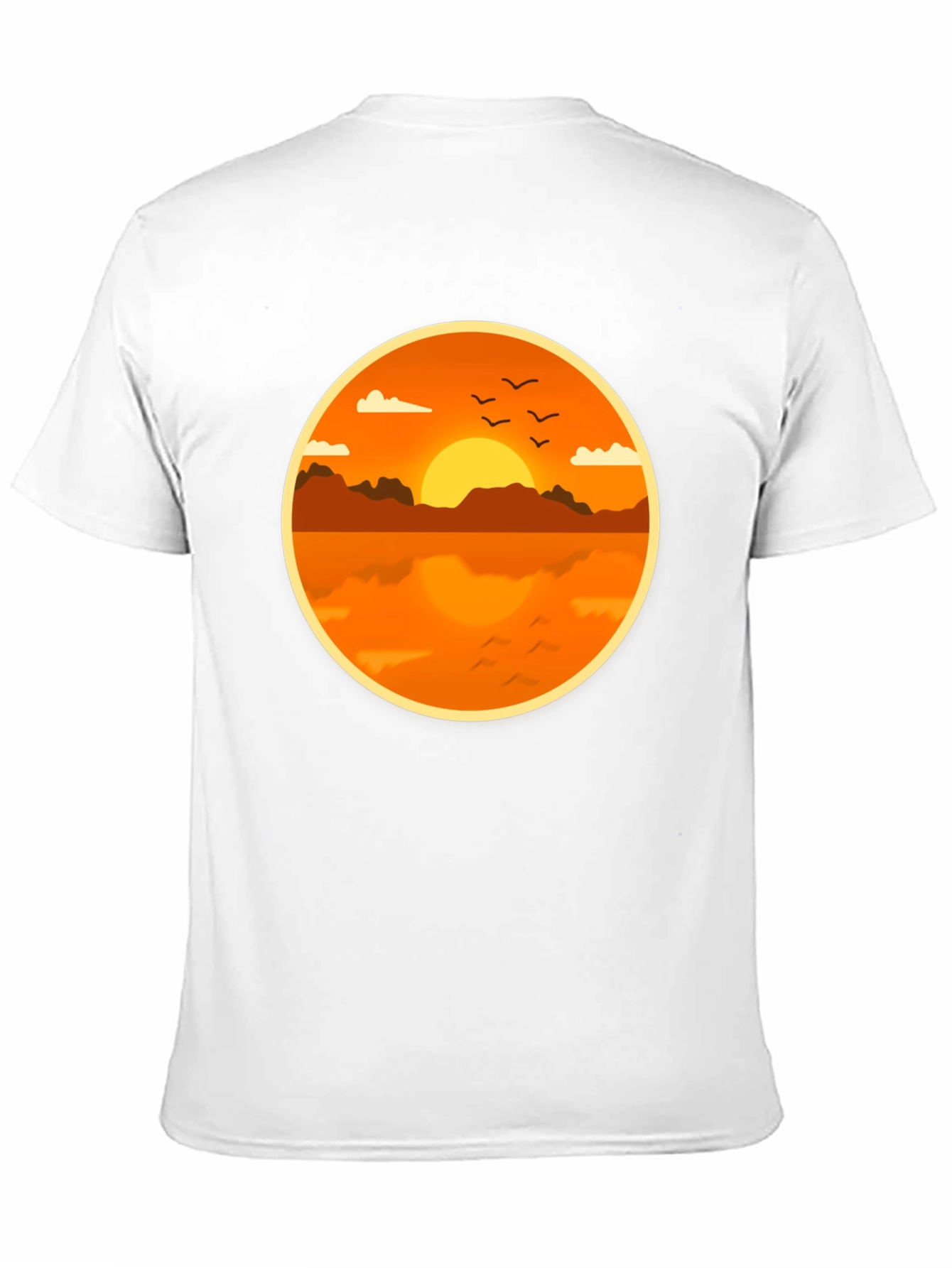Sunset Lake Graphic Tee - Black Cotton Comfort