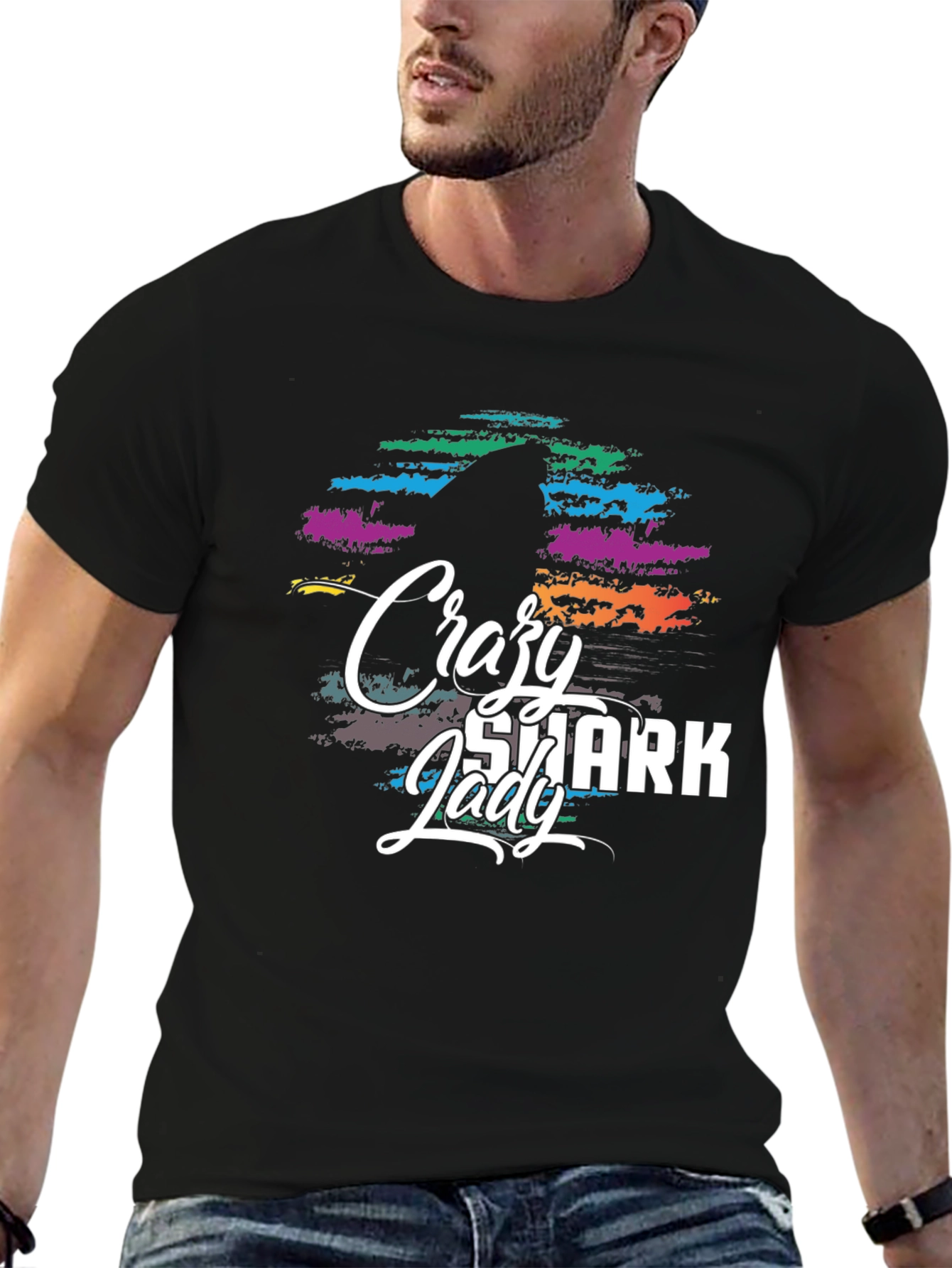 Crazy Shark Lady Graphic Tee - Unisex