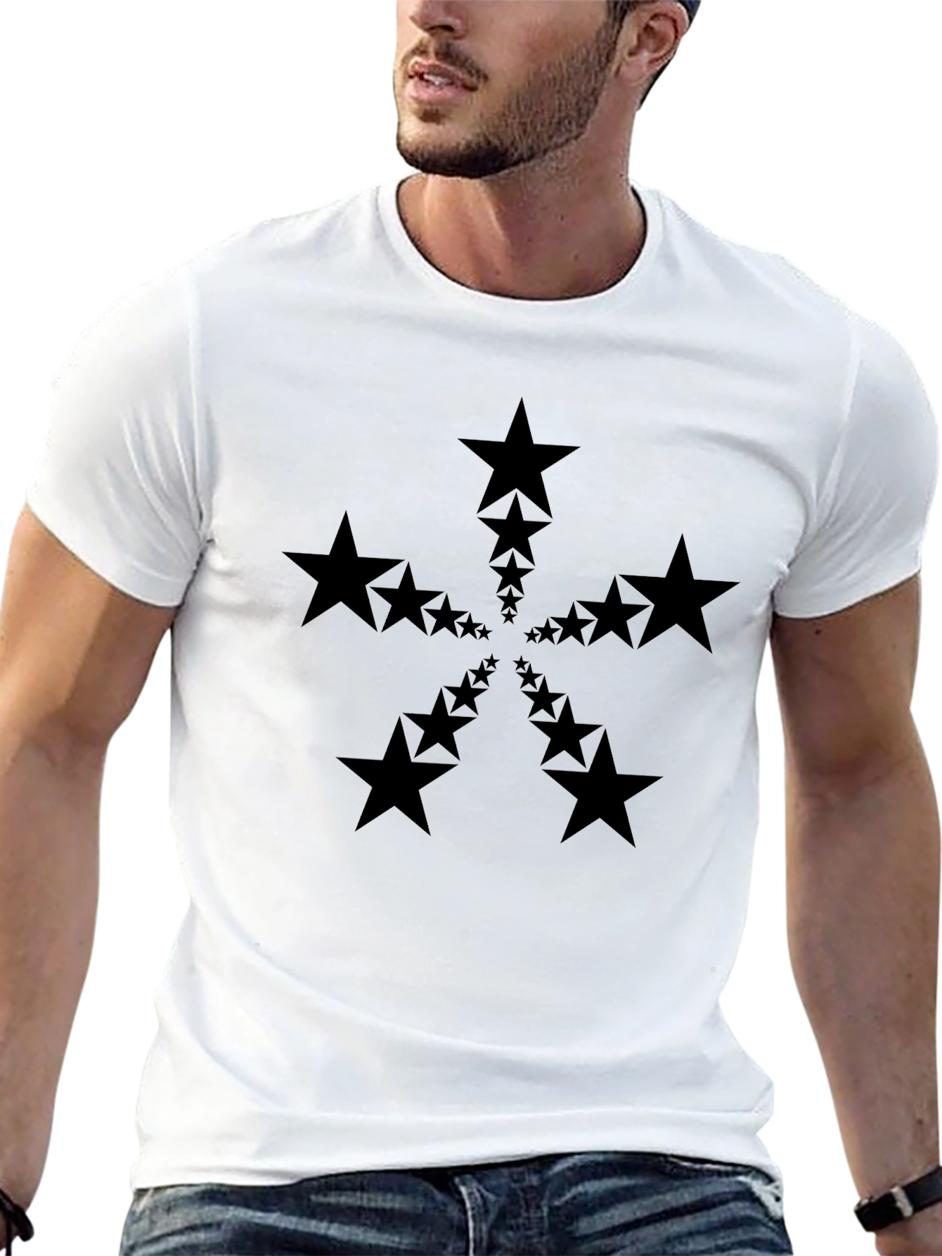 Starburst Black T-Shirt - Modern Graphic Tee