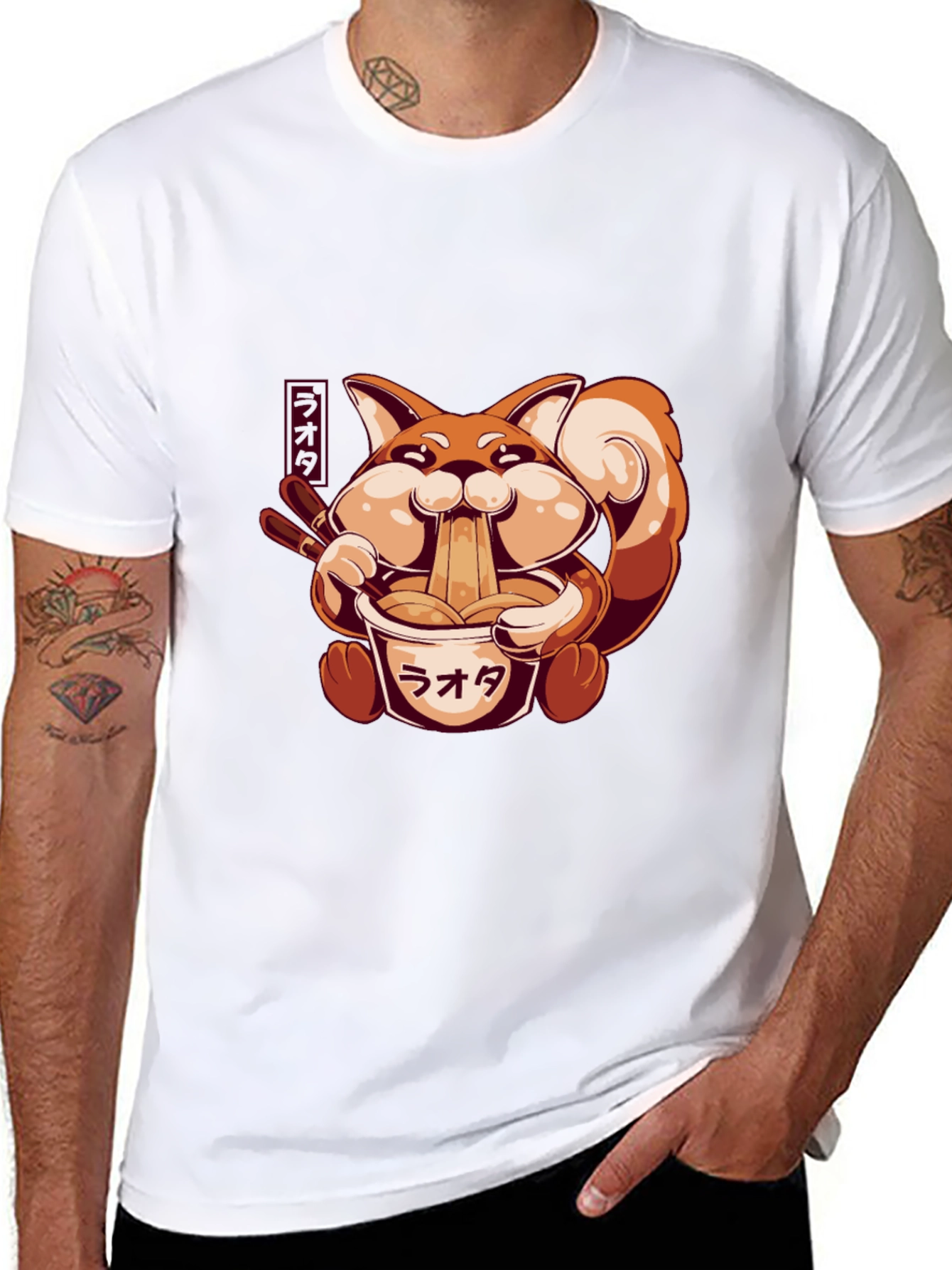 Ramen Fox Black T-Shirt