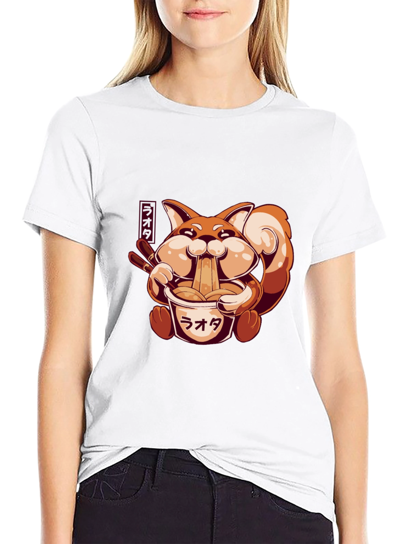 Ramen Fox Black T-Shirt