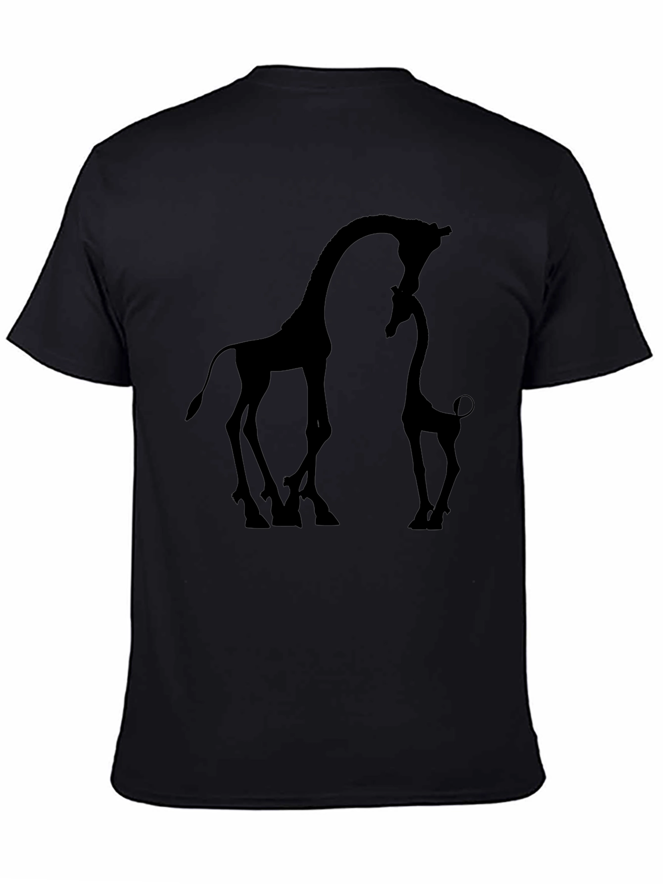 Giraffe Silhouette Graphic Tee - Black