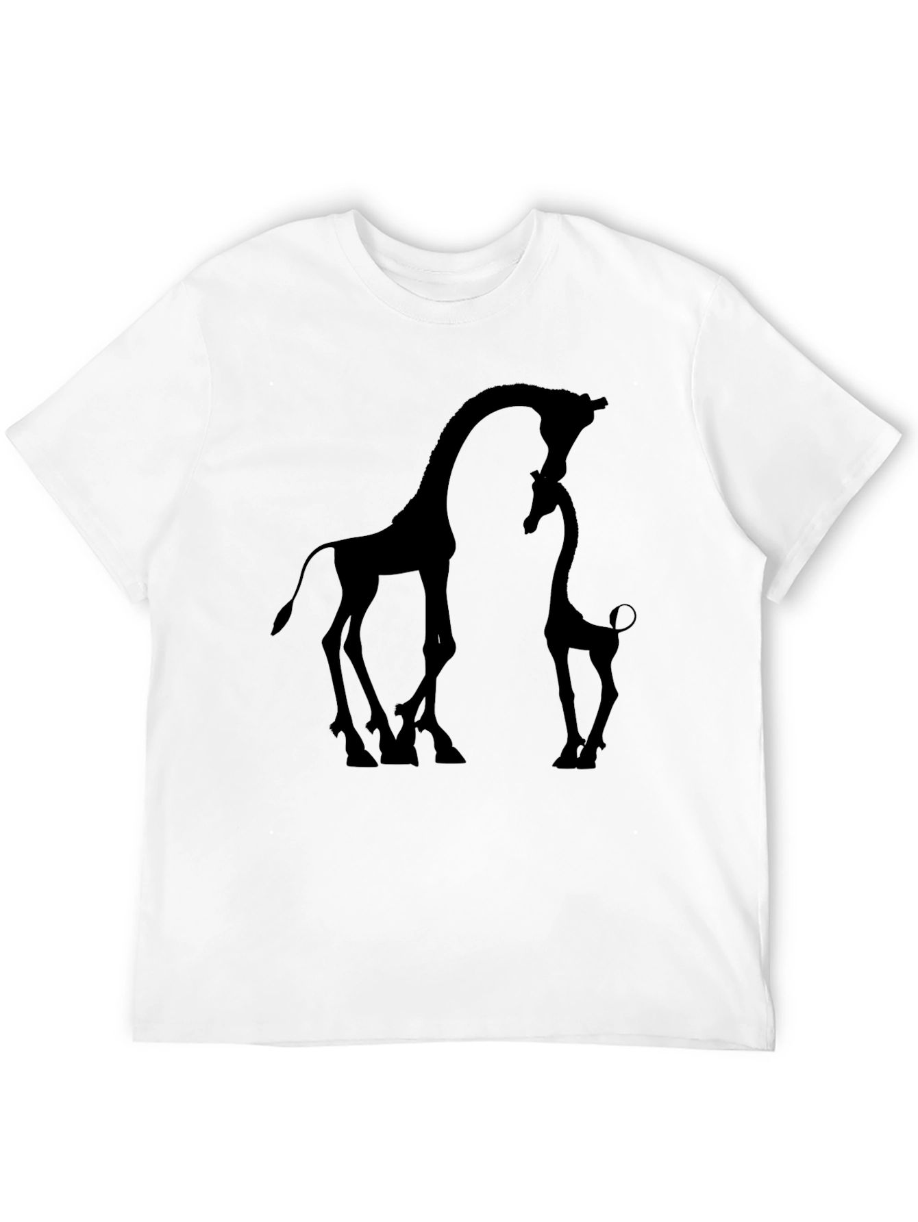 Giraffe Silhouette Graphic Tee - Black