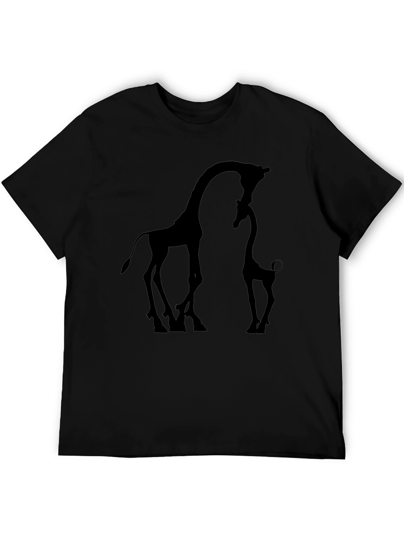 Giraffe Silhouette Graphic Tee - Black