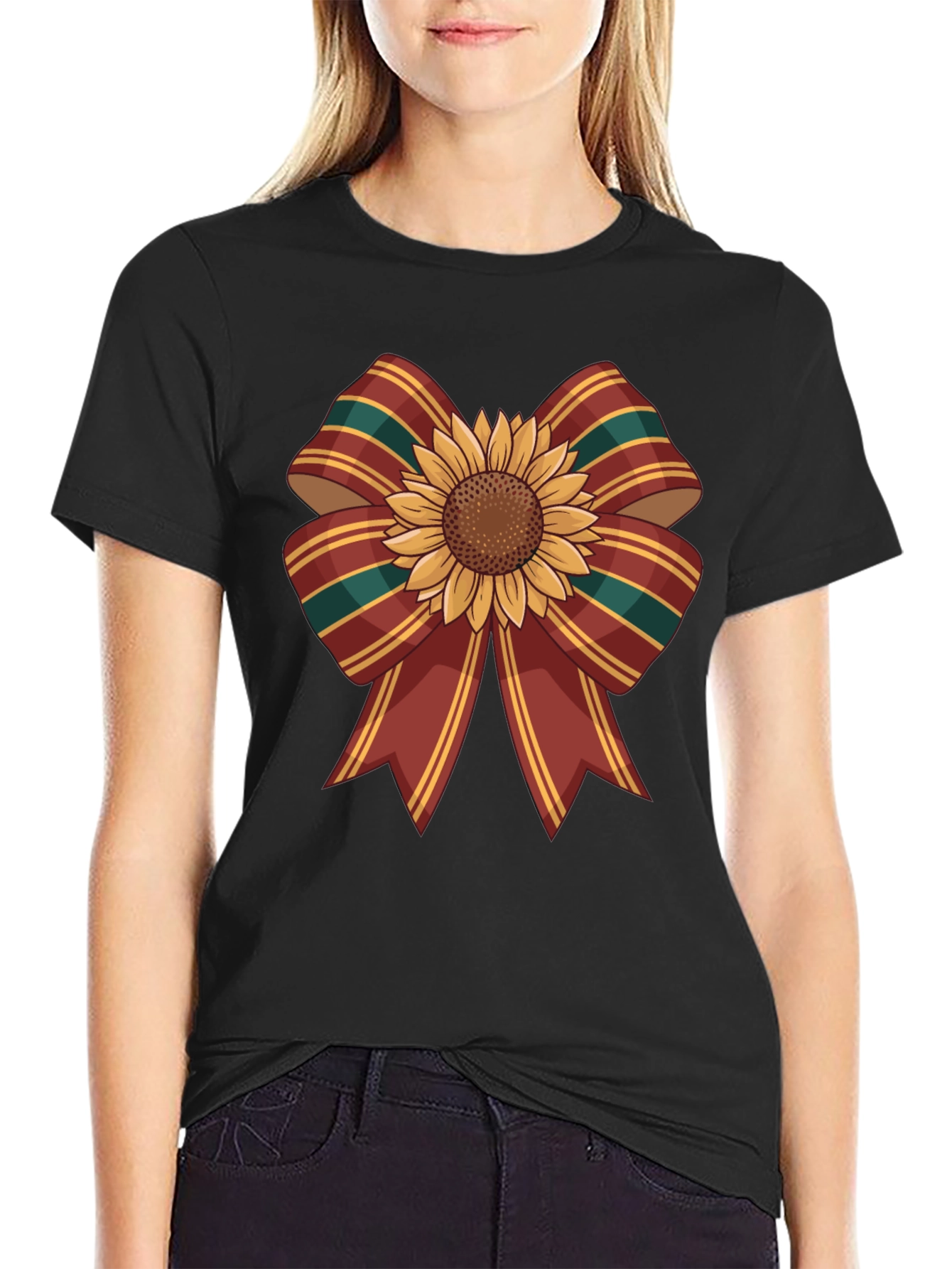 Sunflower Bow T-Shirt - Autumn Harvest