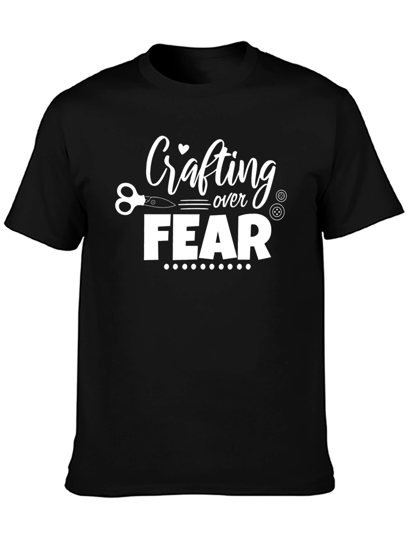 Crafting Over Fear Graphic Tee - Black Cotton Shirt