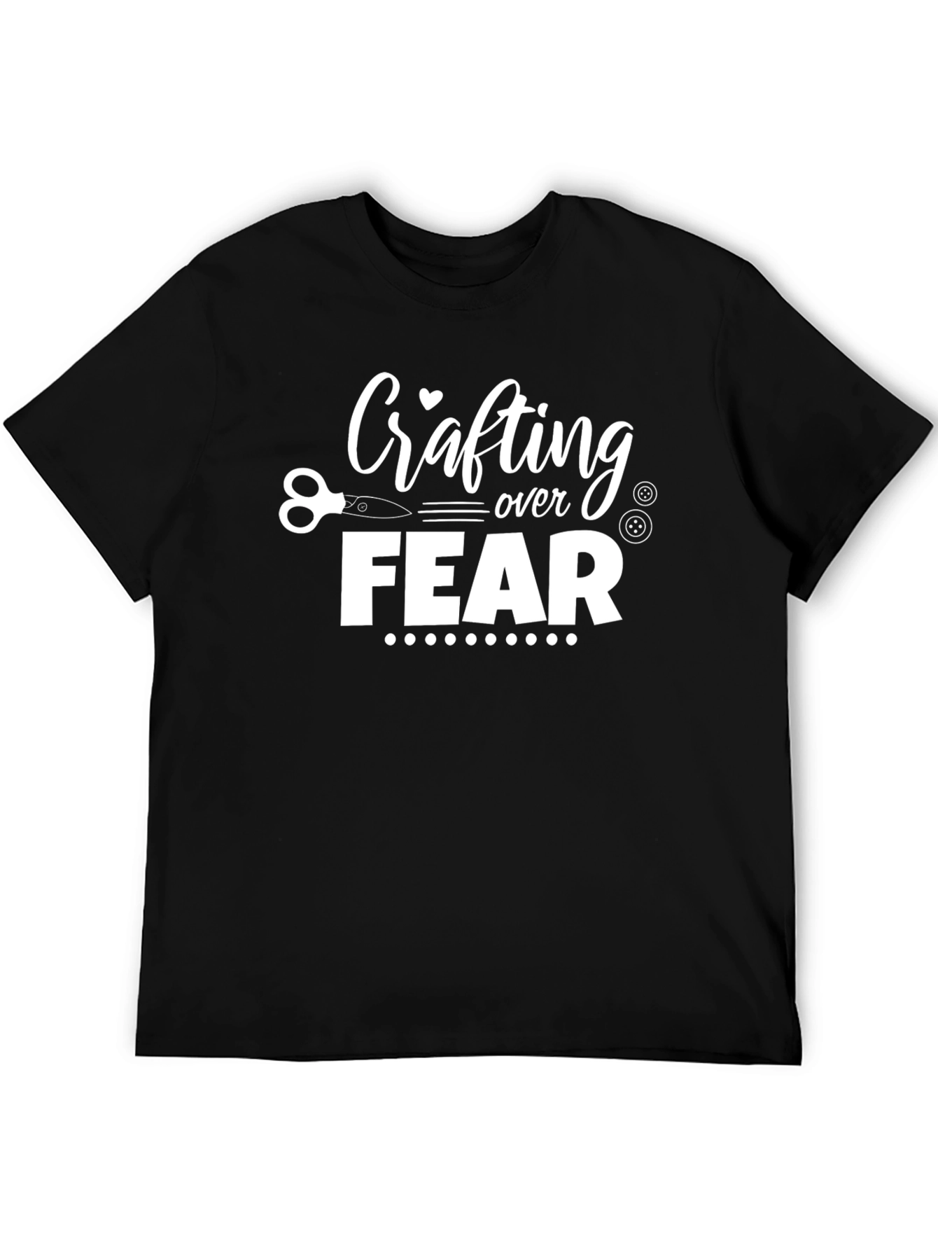 Crafting Over Fear Graphic Tee - Black Cotton Shirt