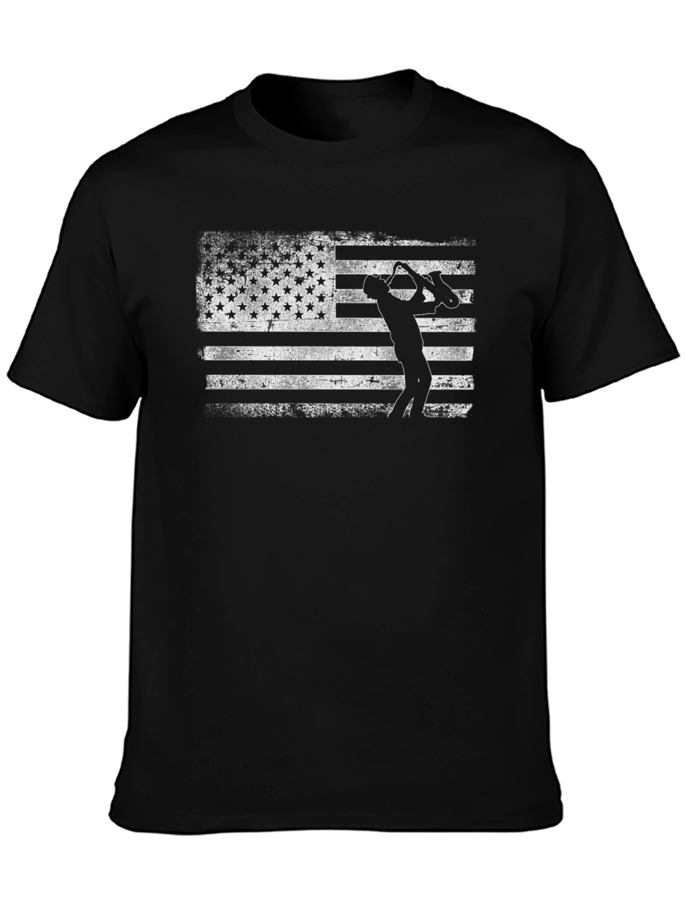 Saxophone American Flag T-Shirt